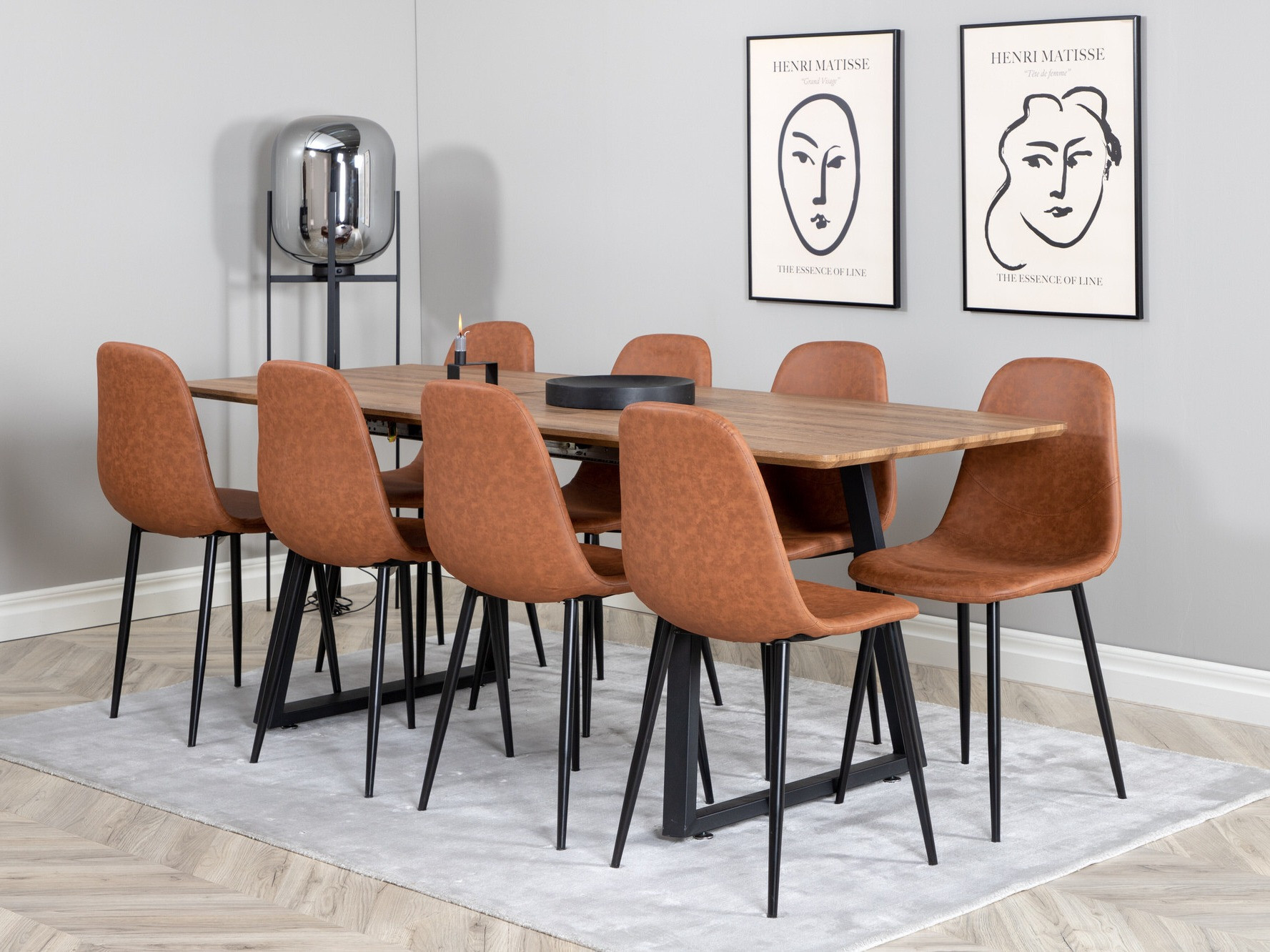 Valgomojo komplektas Dallas 331 (Ruda + Juoda)