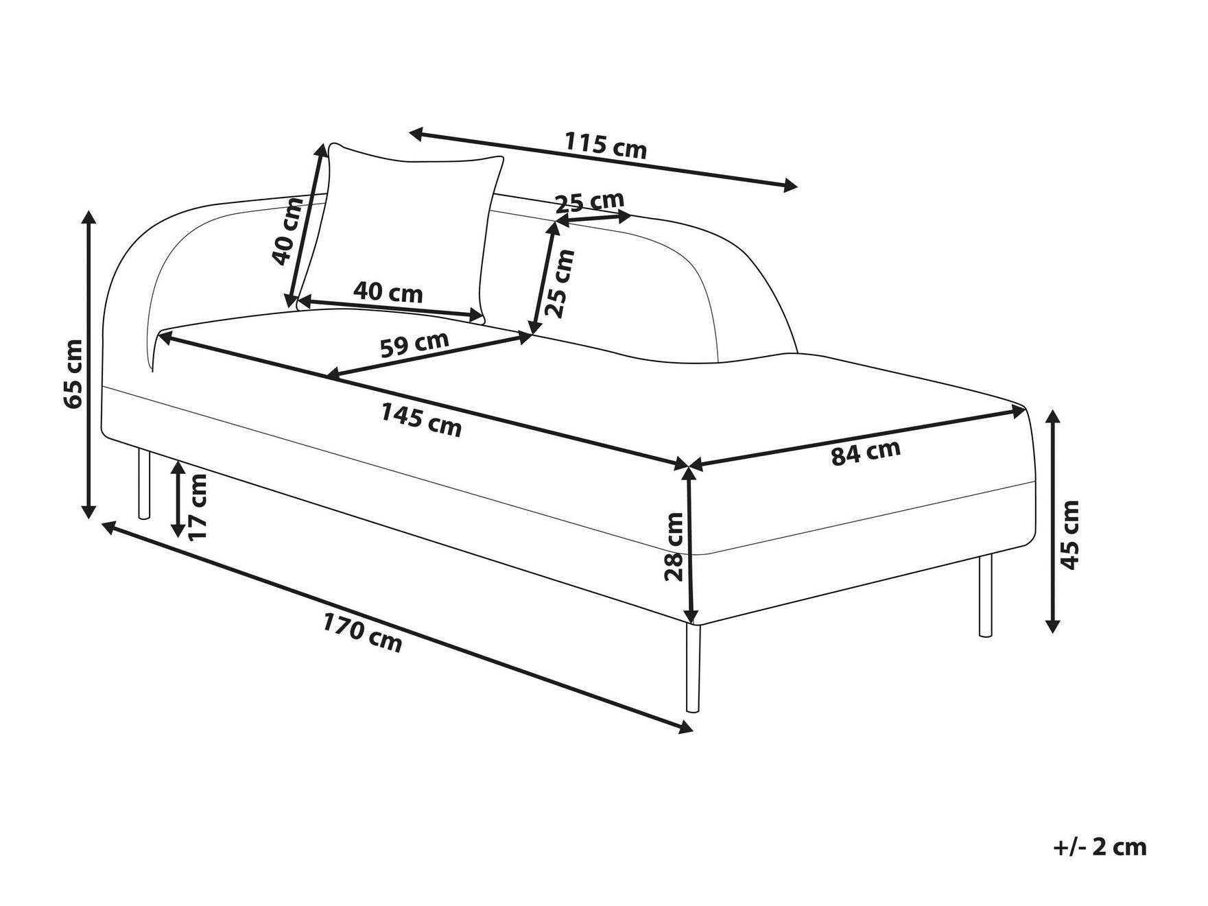 Kušetė Berwyn 1008 (Rožinė)