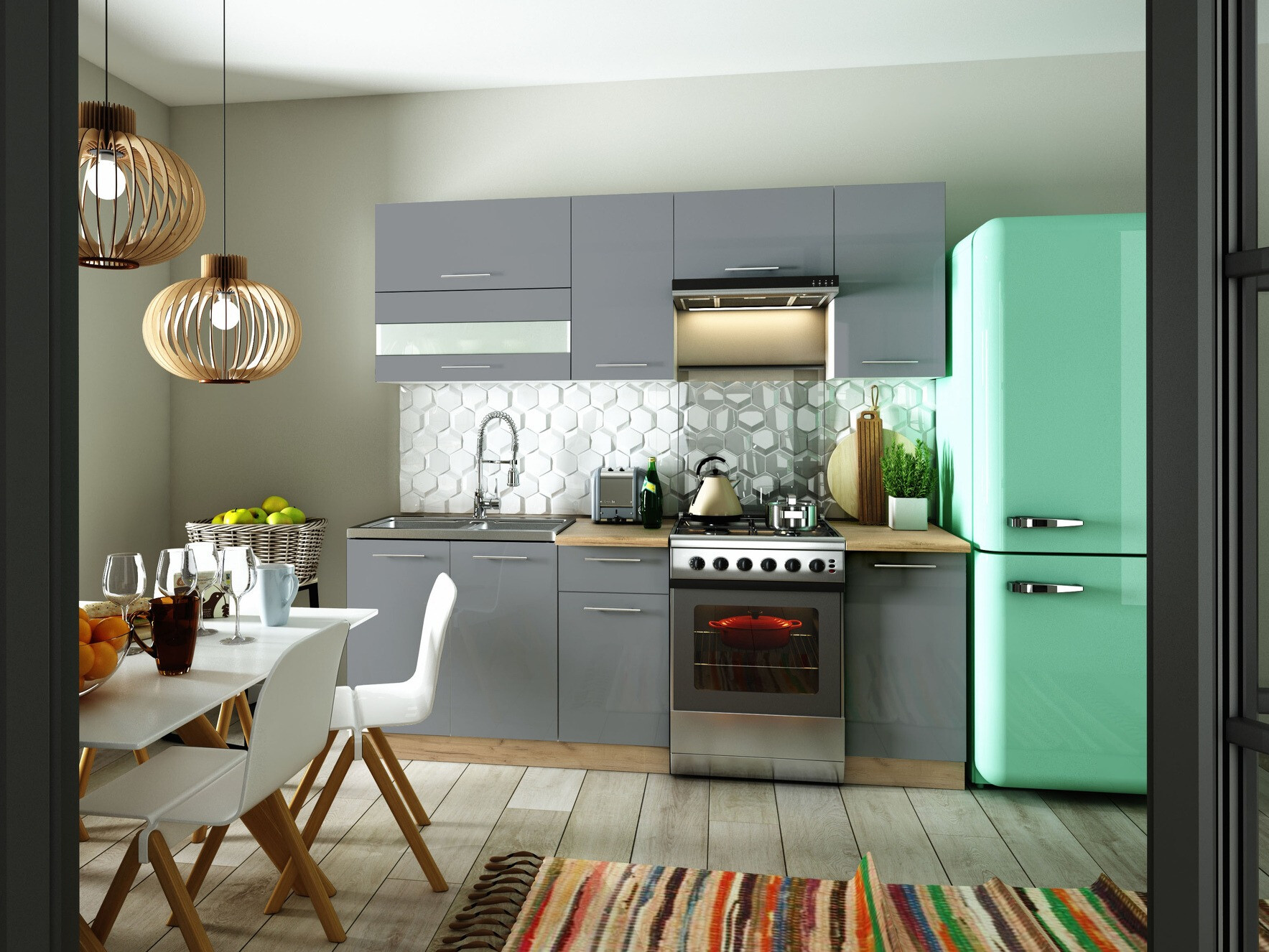 Modulinė pakabinama spintelė Tiffa Grey 114