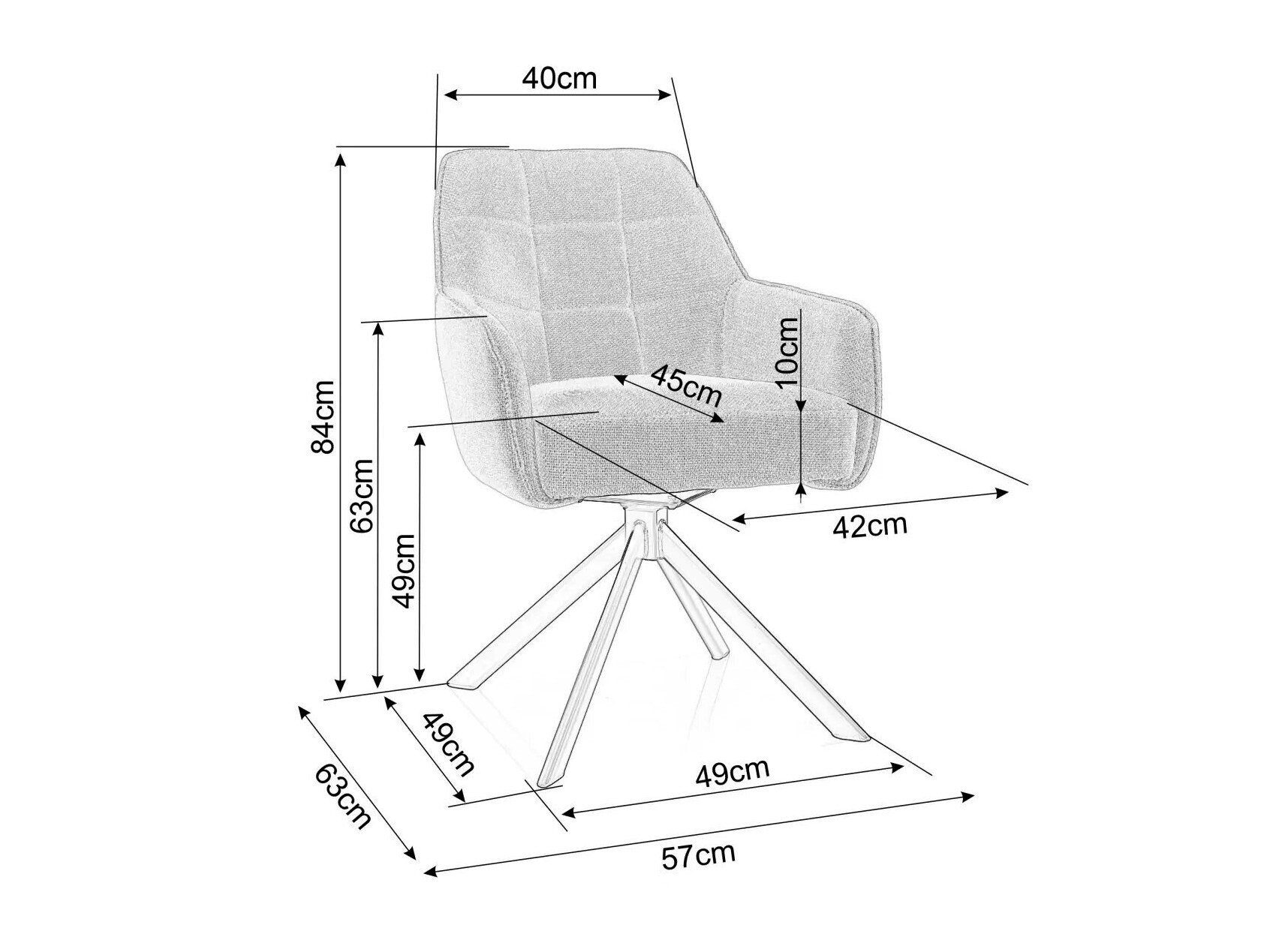 Kėdė Detroit 415 (Chaki)