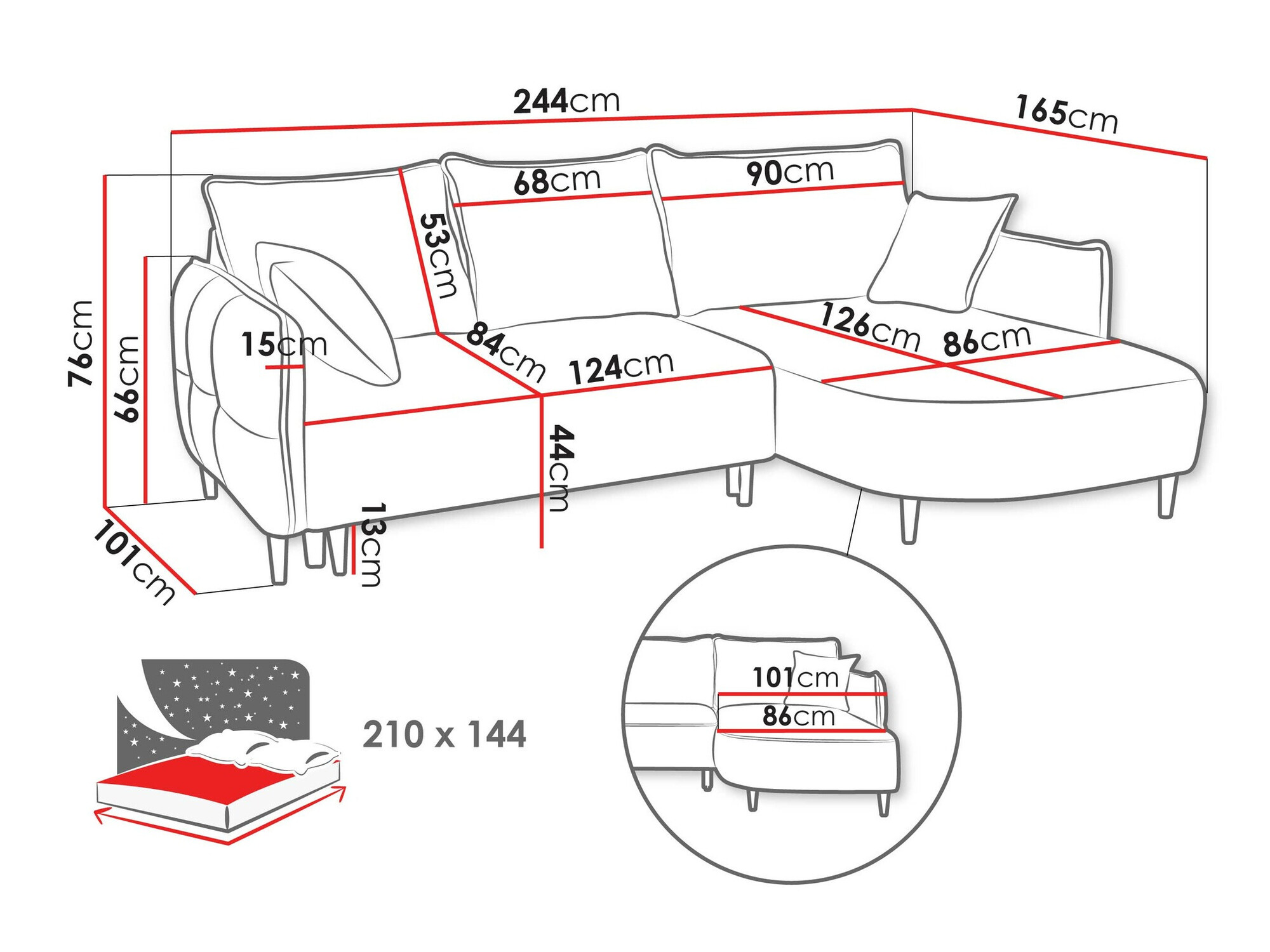 Minkštas kampas TrendyNest 101 (Onega 11)