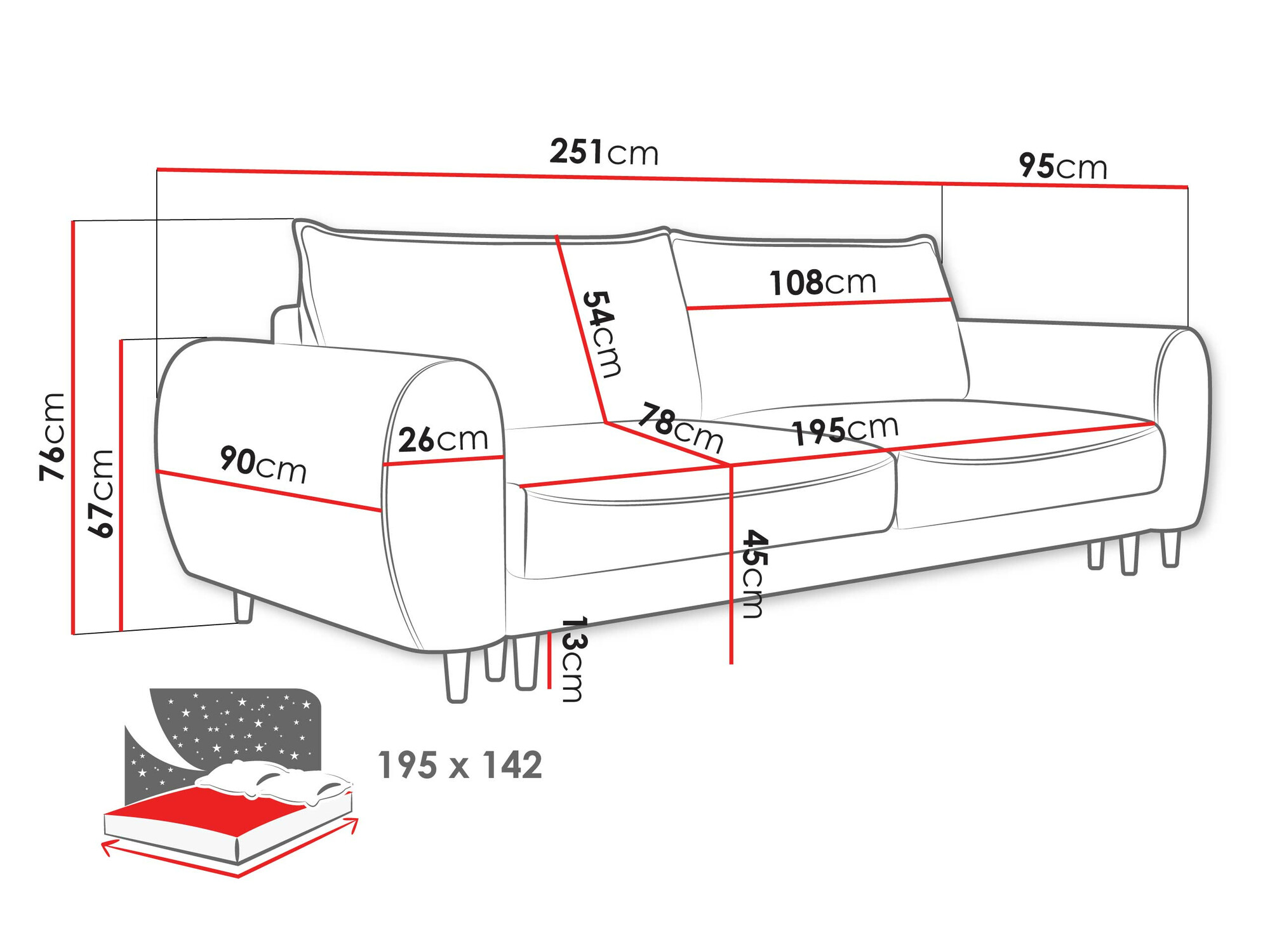 Sofa lova TrendyNest Cervalis (Onega 07)