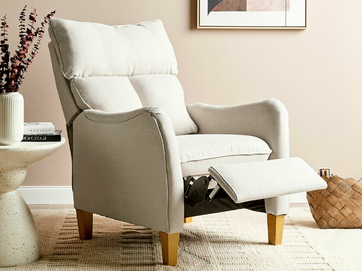 Fotelis reglaineris Berwyn 1329 (Smėlinė + Šviesus medis)