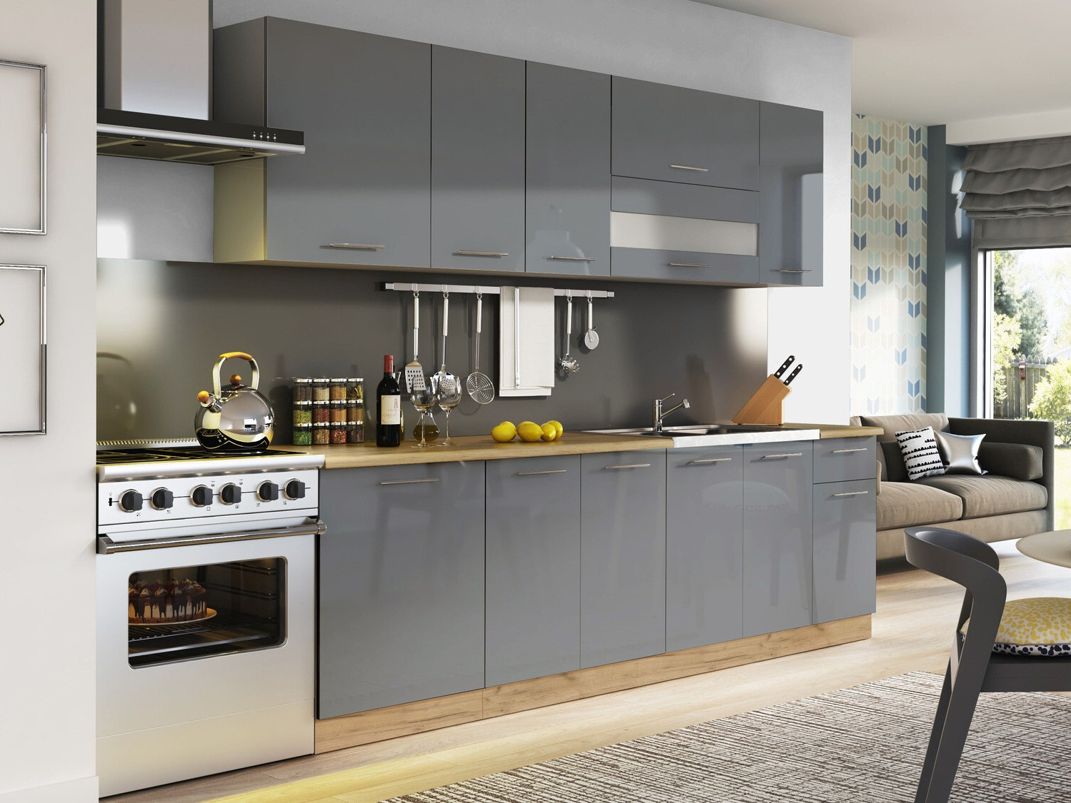 Modulinė spintelė su durelėmis Tiffa Grey 143