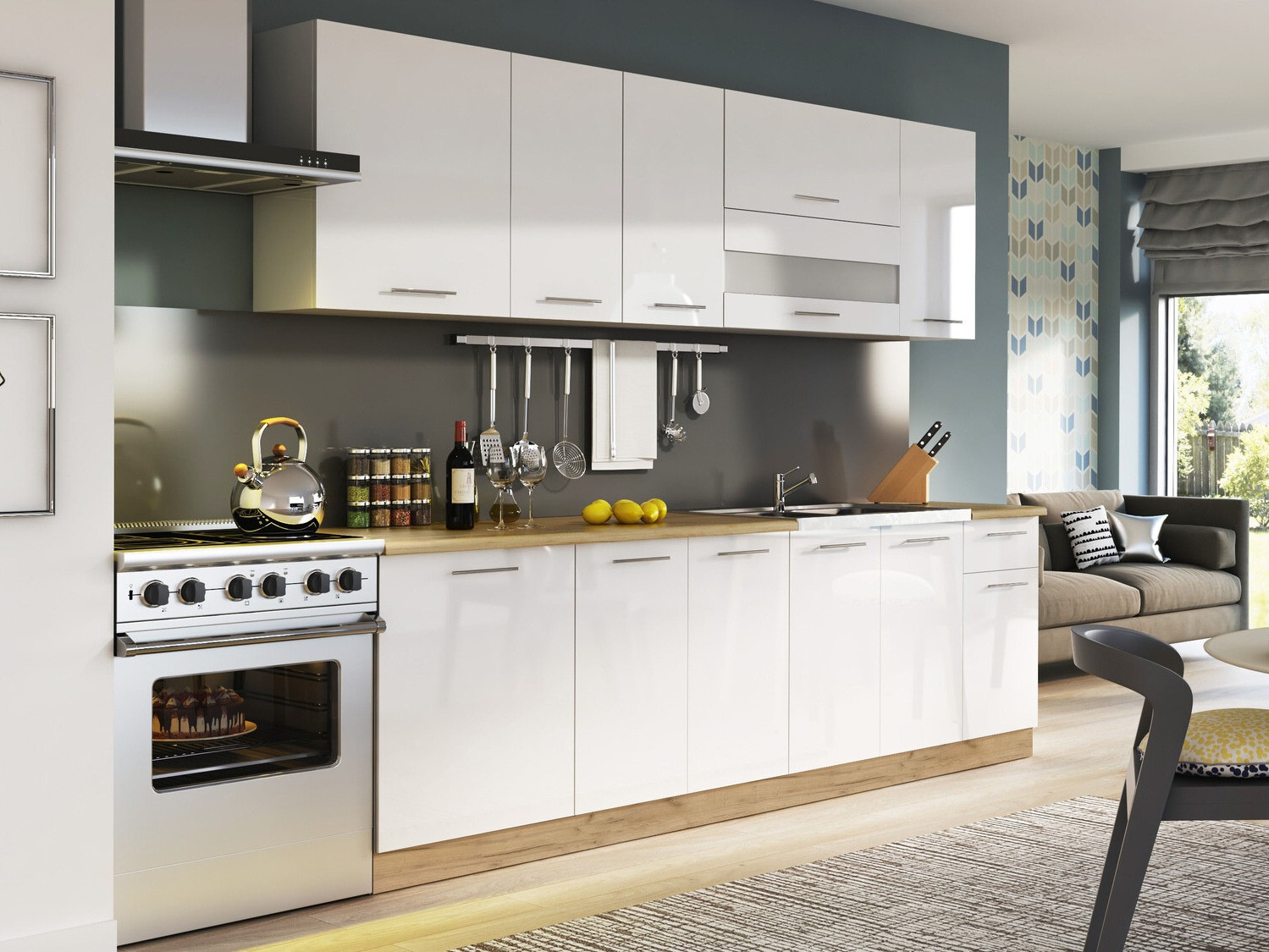 Modulinė spintelė su durelėmis Tiffa White 144