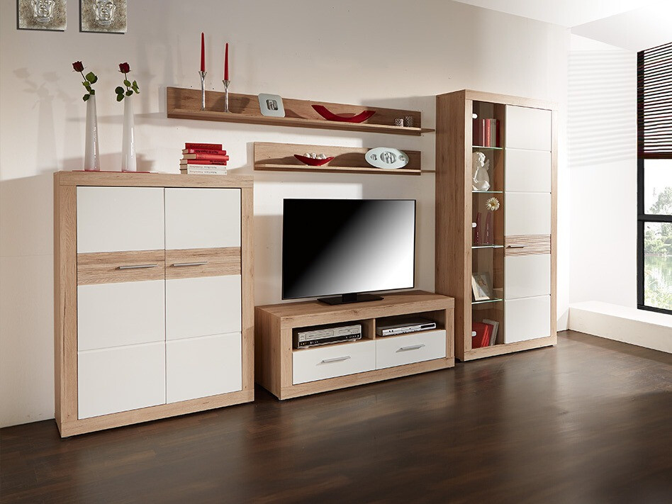 TV staliukas Romfera 102 (Balta + San Remo ąžuolas)