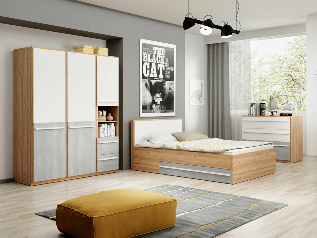 Vaikų kambario baldų kompletai su 120 x 200 čiužiniu