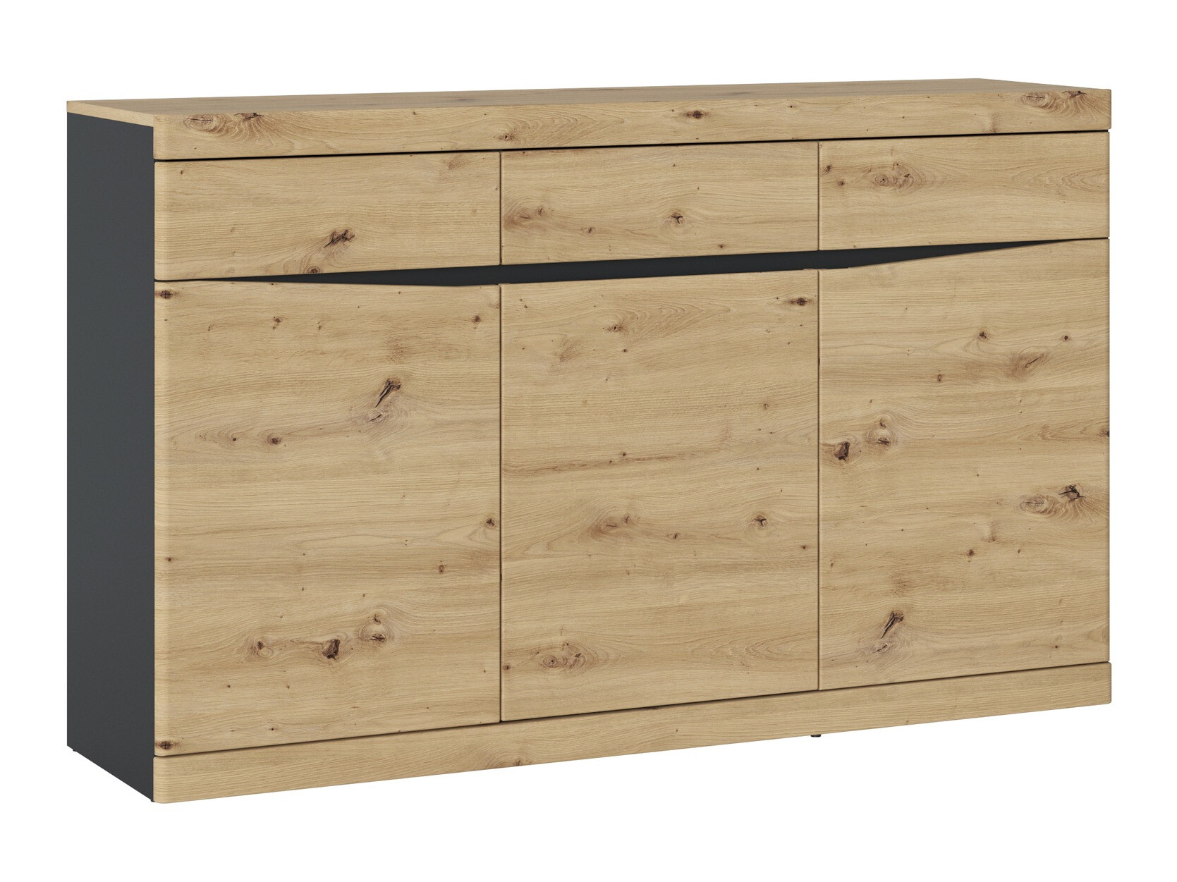 Komoda Venlori 123 (Antracitas + Artisan ąžuolas)