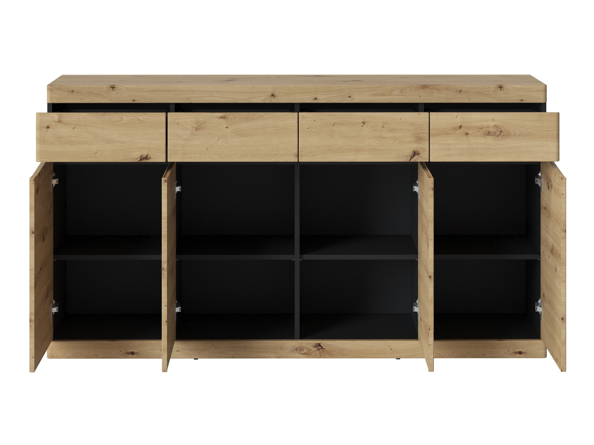 Komoda Venlori 124 (Antracitas + Artisan ąžuolas)