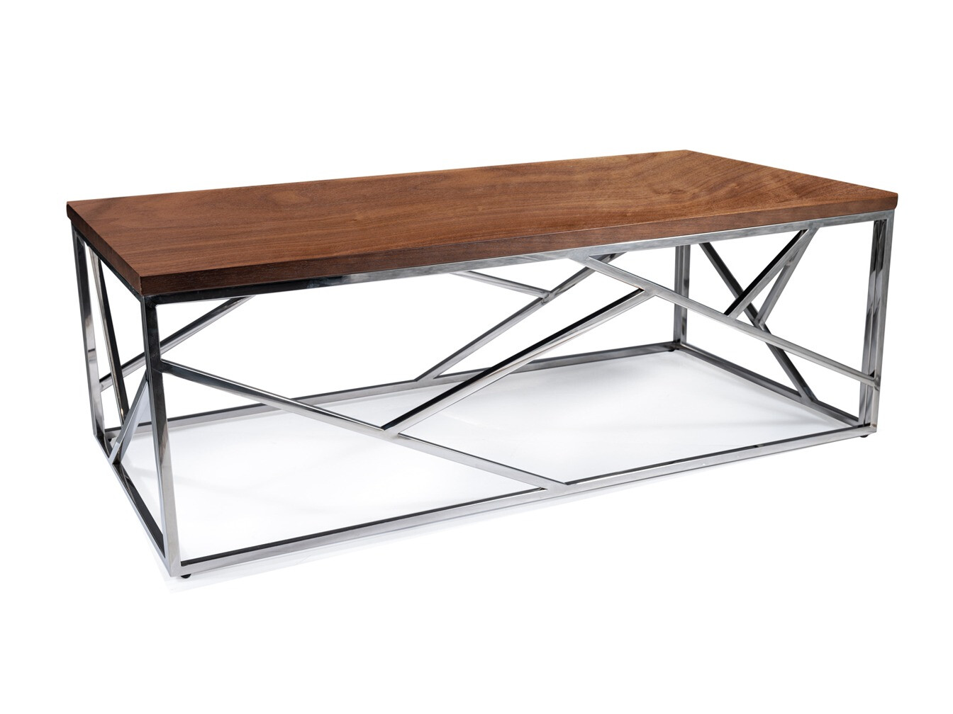 Žurnalinis staliukas Detroit 457 (Sidabrinė + Graikinis riešutas)