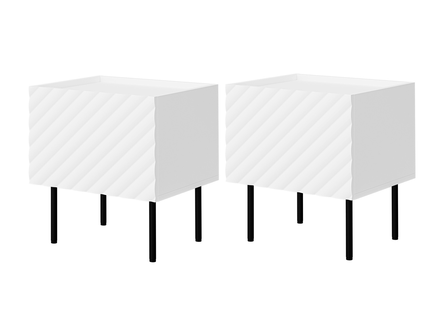 Naktinių staliukų komplektas Sillen (Balta)