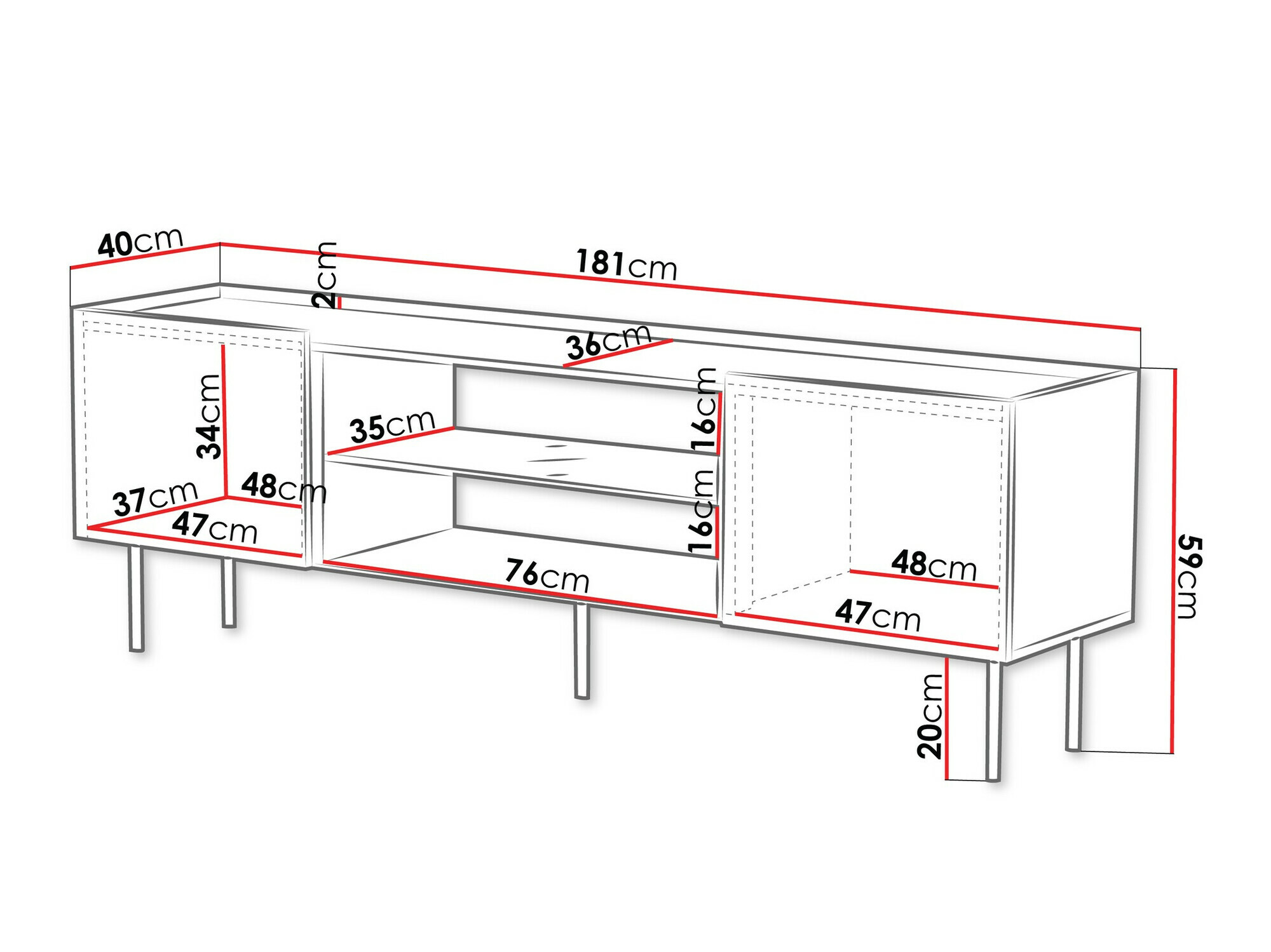 TV staliukas Mortali 105 (Balta)