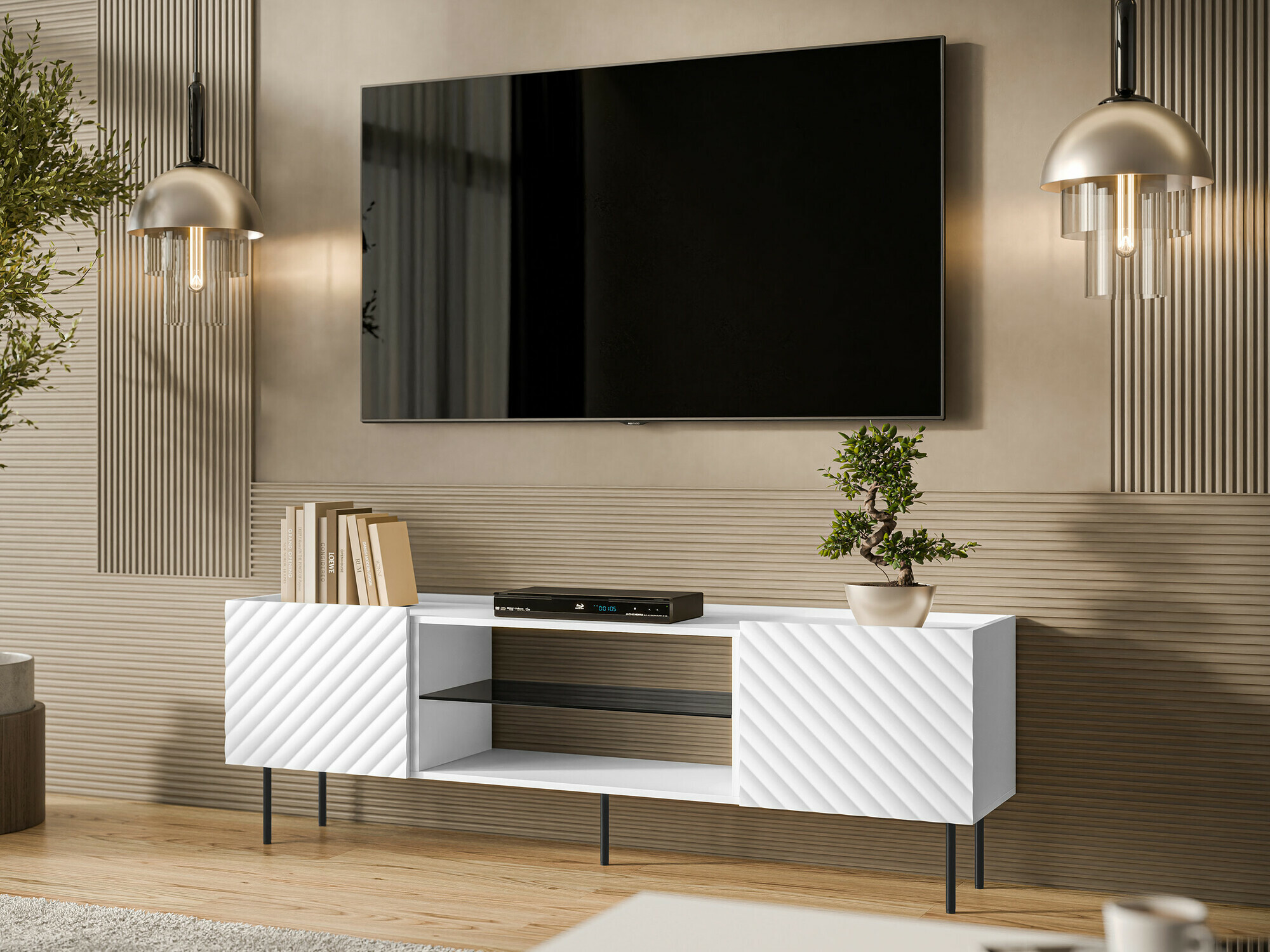 TV staliukas Sillen II (Balta)