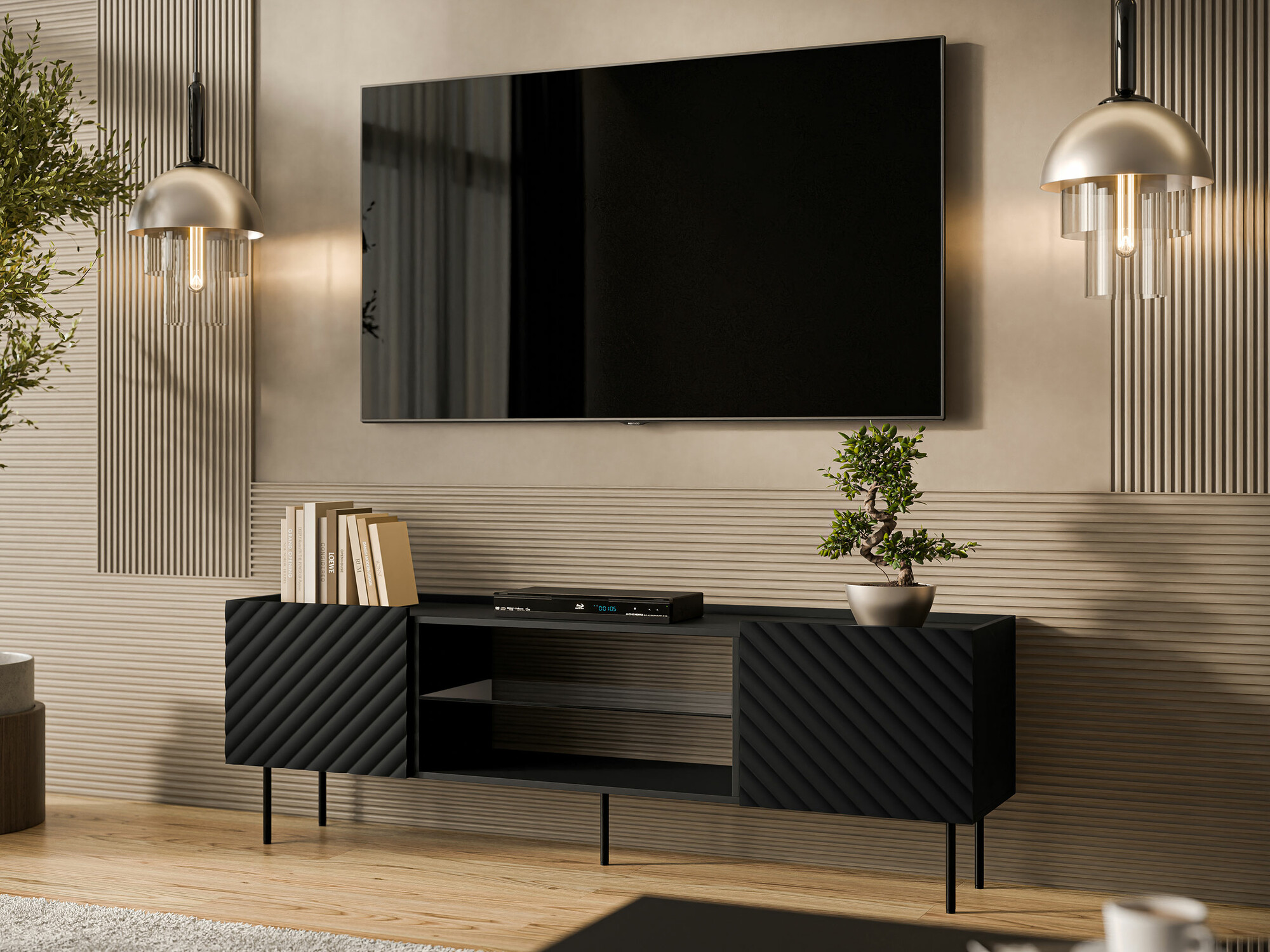 TV staliukas Sillen II (Juoda)