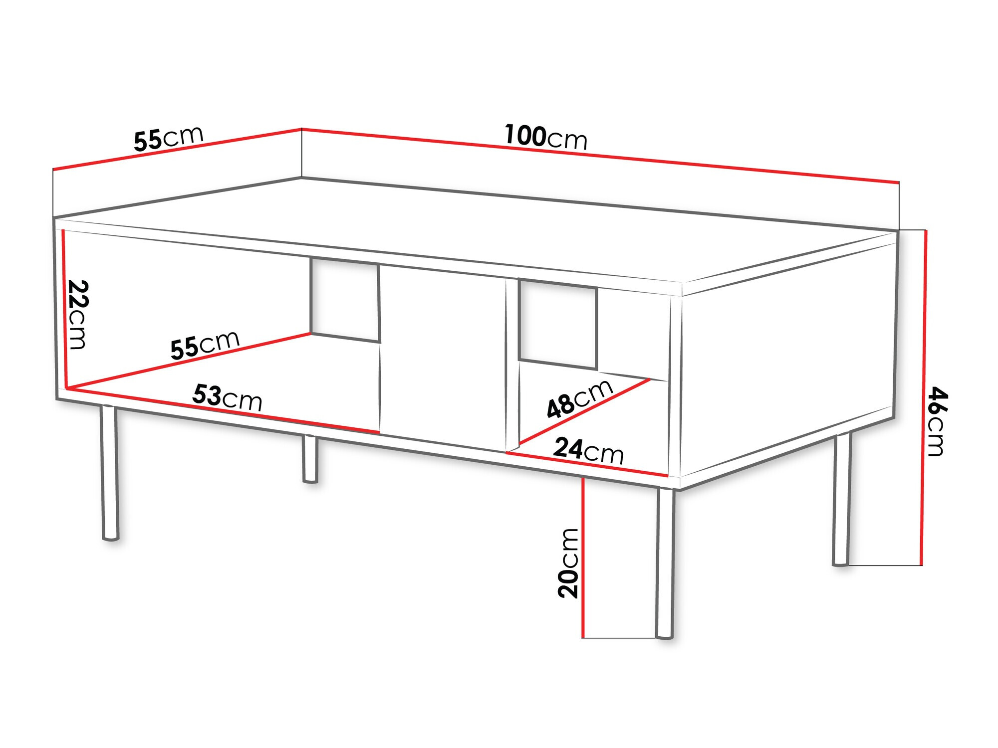 Žurnalinis staliukas Sillen (Juoda)