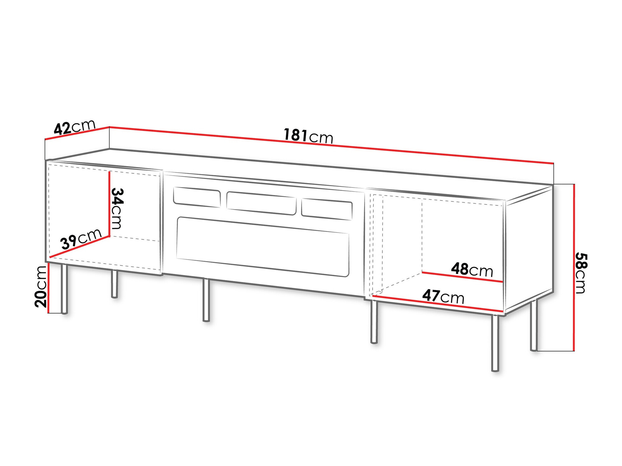 TV staliukas Melala 107