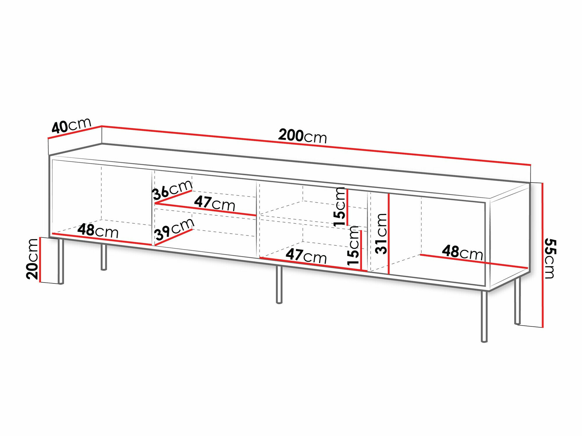 TV staliukas Flosoru 105 (Graikinis riešutas + Juoda)
