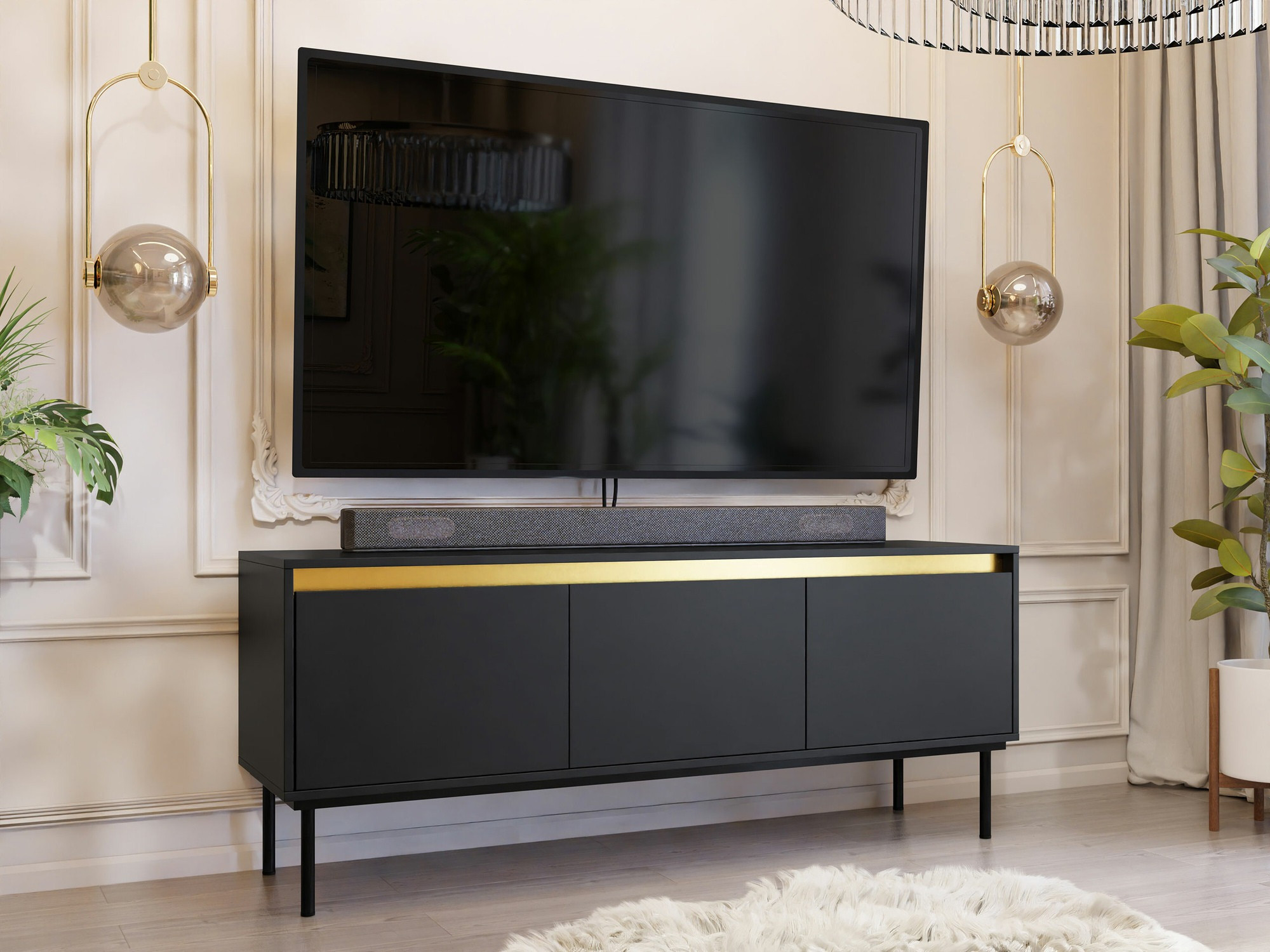 TV staliukas Comfivo Betula (Juoda)