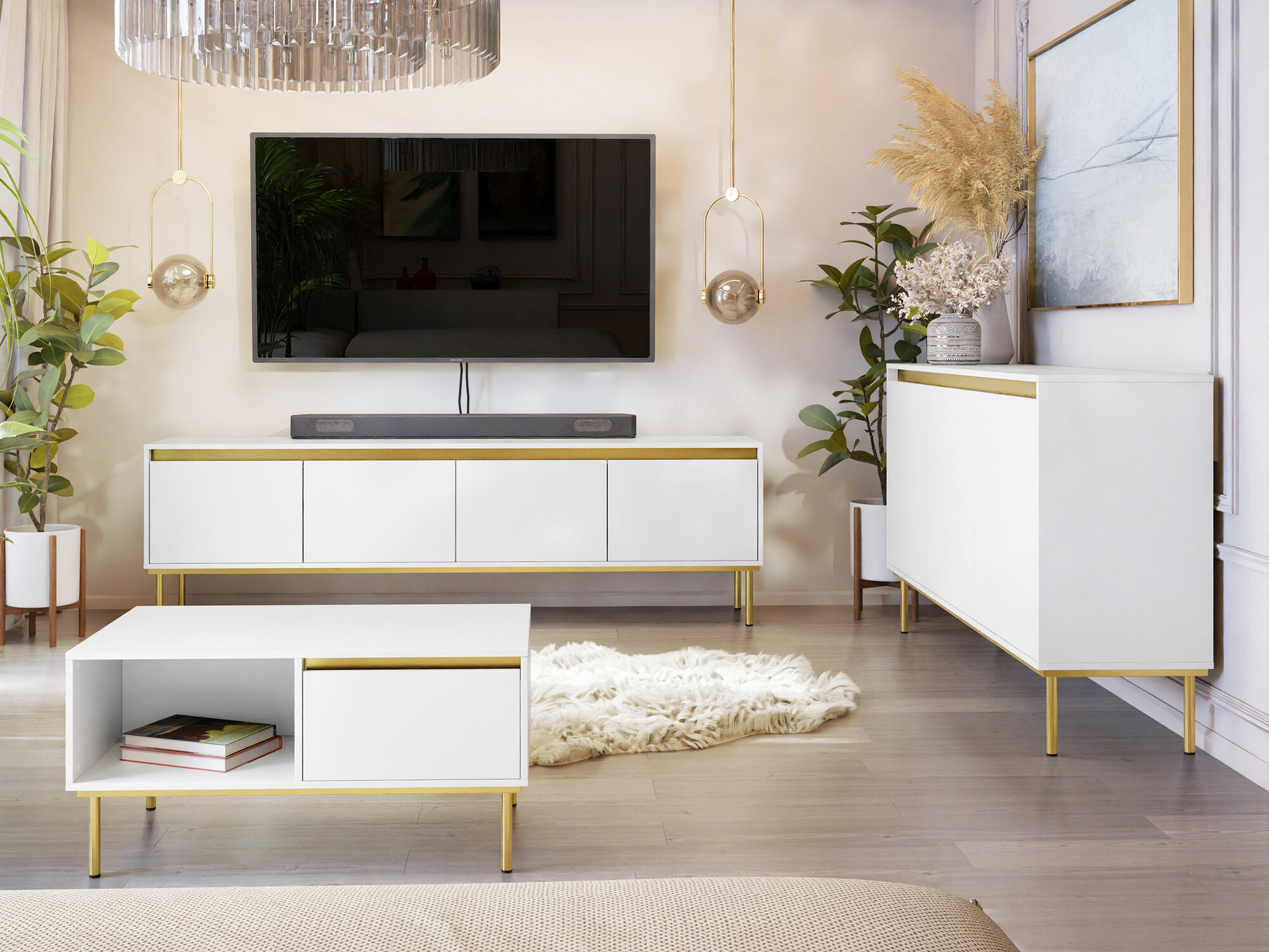 Žurnalinis staliukas Comfivo 495 (Balta)