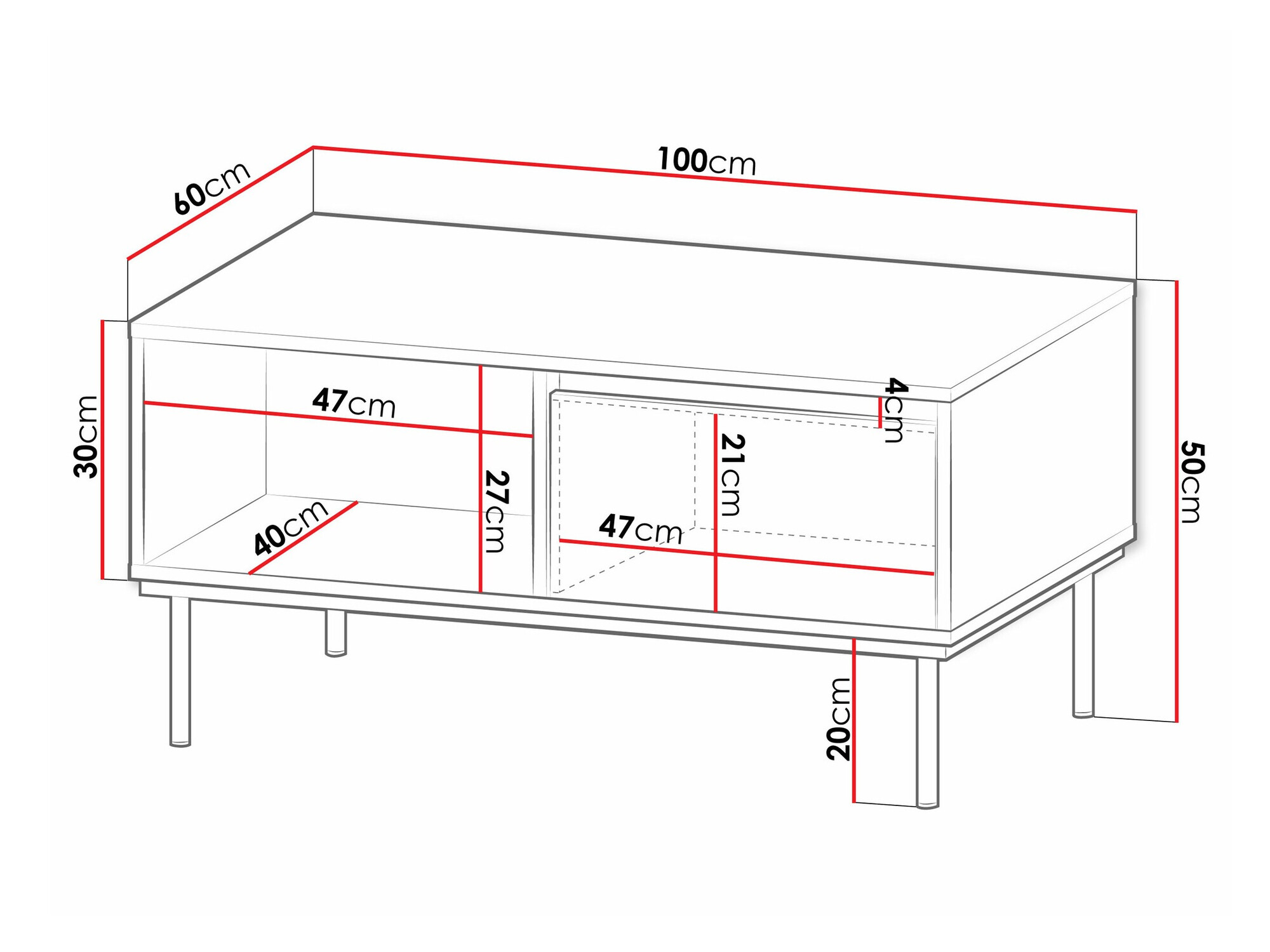 Žurnalinis staliukas Comfivo 495 (Balta)