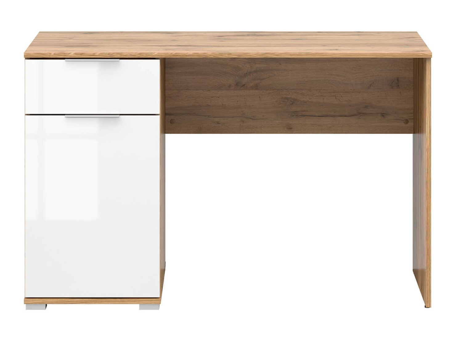 Darbo stalas Tivetra 100 (Votan ąžuolas + Blizgi balta)