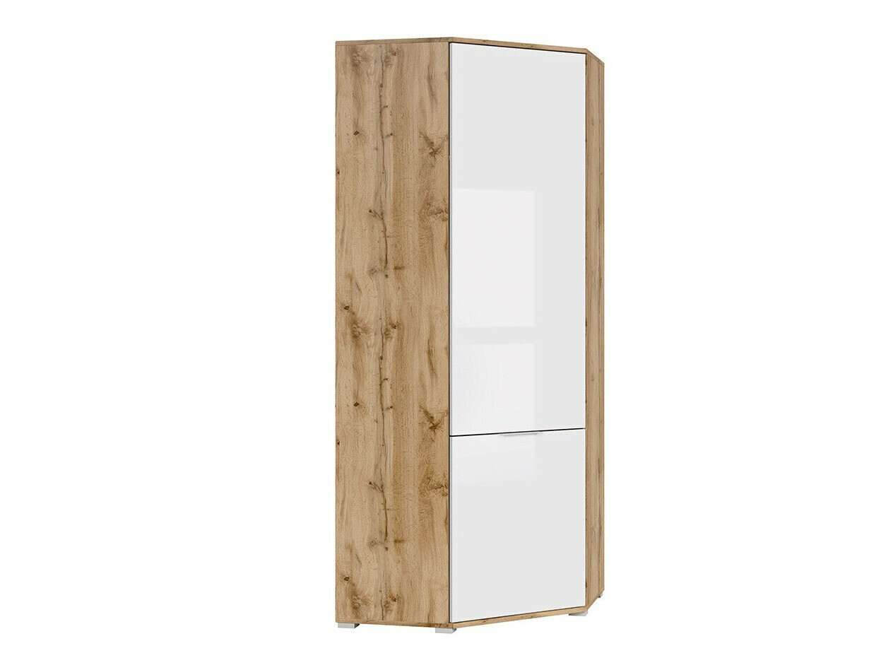 Kampinė spinta Tivetra 116 (Votan ąžuolas + Blizgi balta)