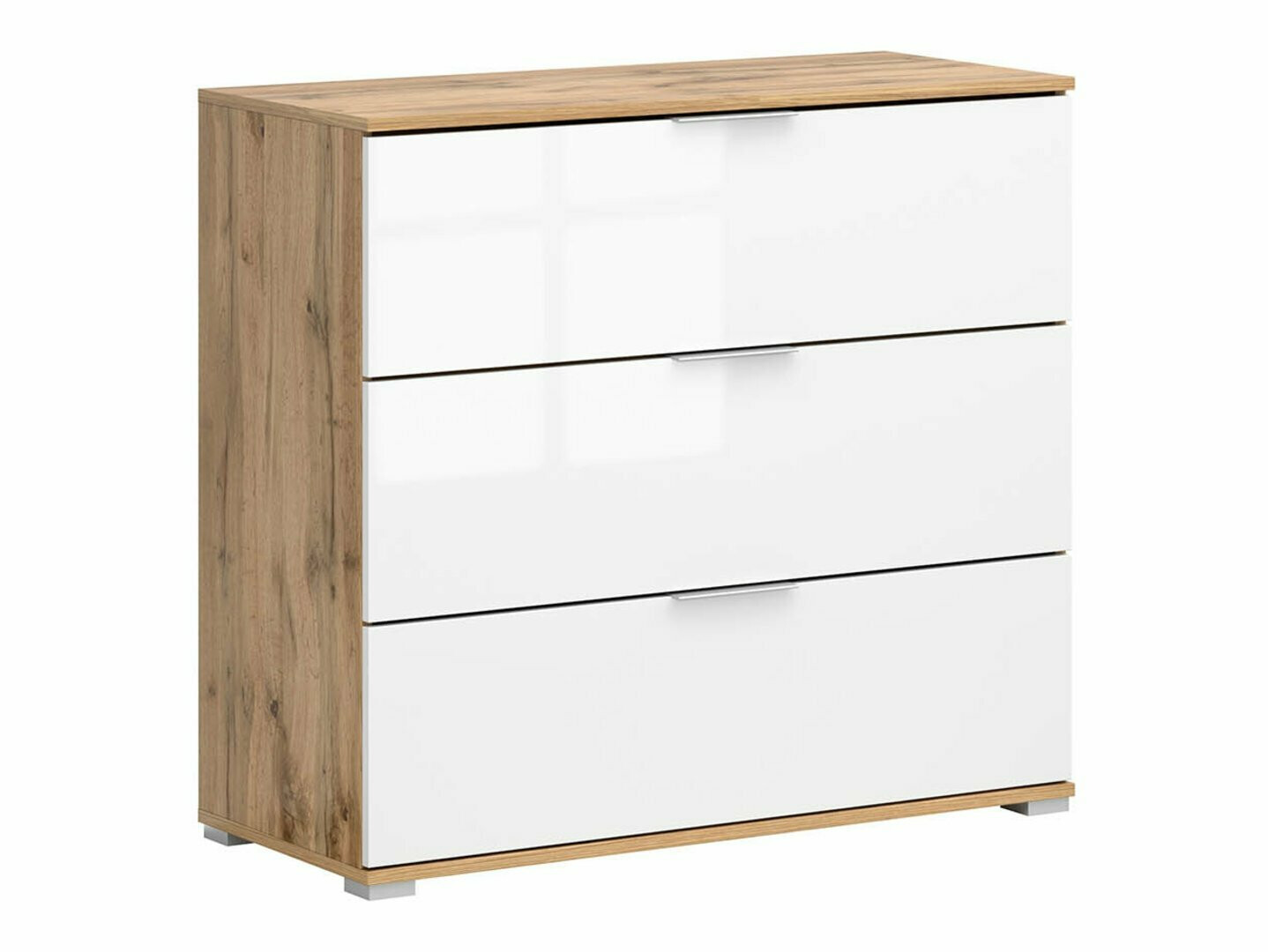 Komoda Tivetra 102 (Votan ąžuolas + Blizgi balta)