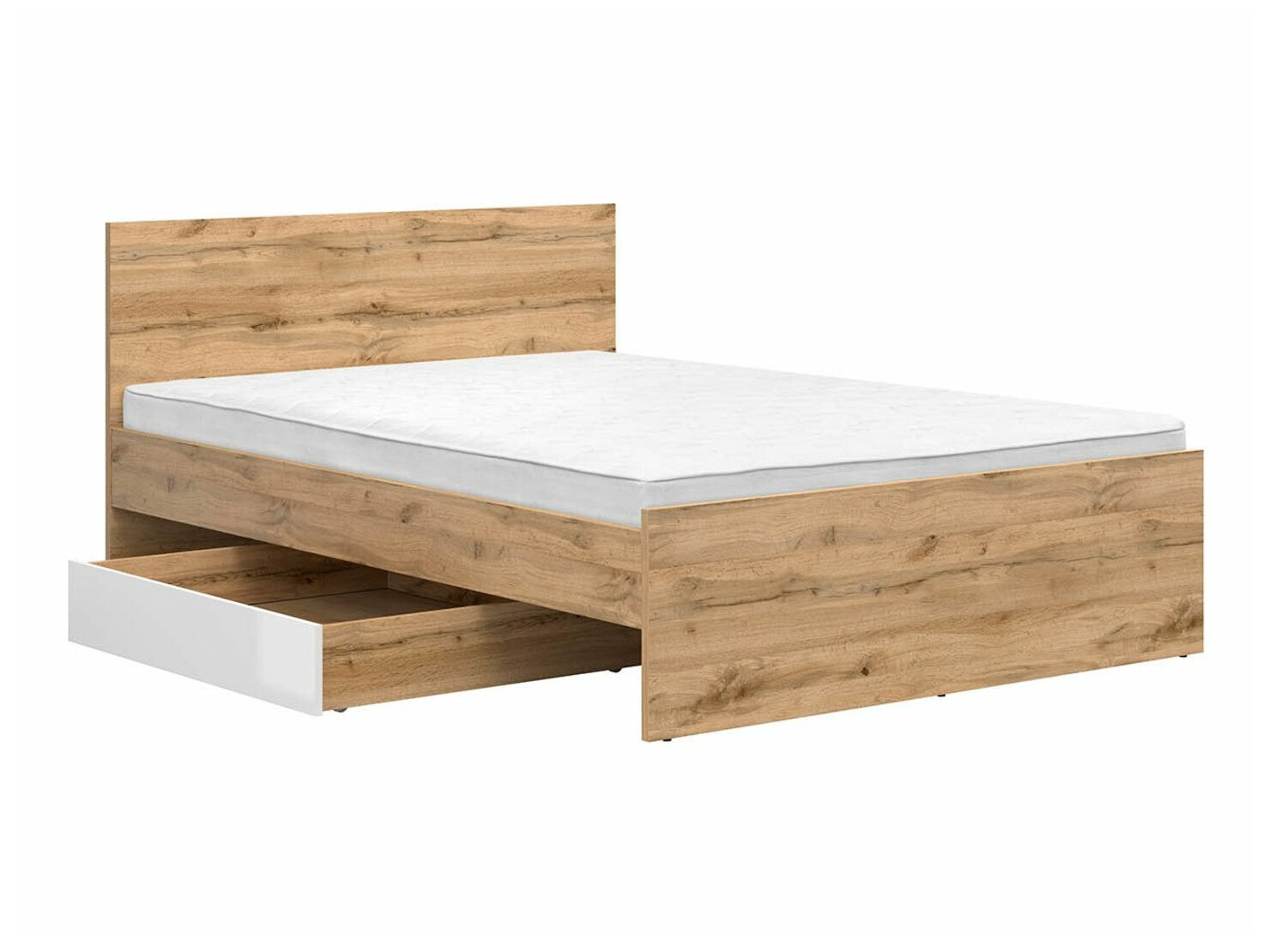 Patalynės dėžė Tivetra 122 (Votan ąžuolas + Blizgi balta)