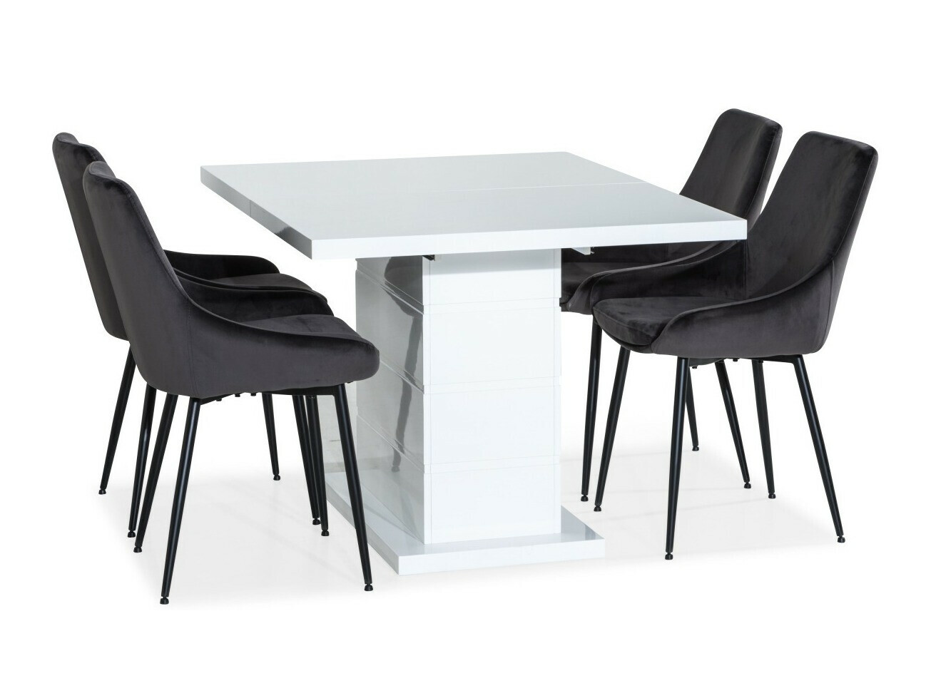 Valgomojo komplektas Scandinavian Choice 726 (Pilka + Juoda)
