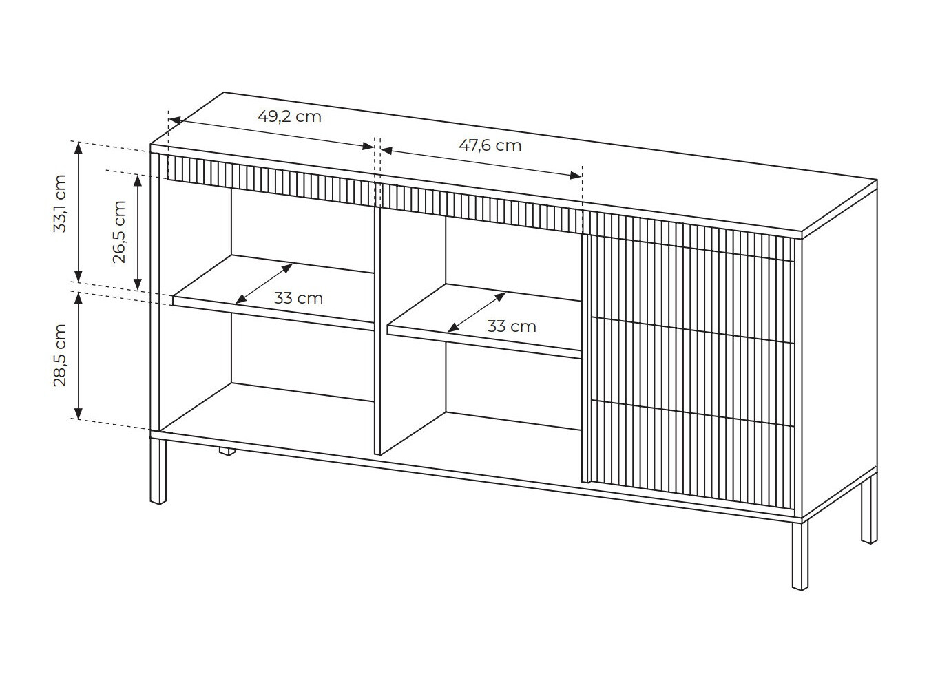 Komoda Romfele 101 (Juoda)