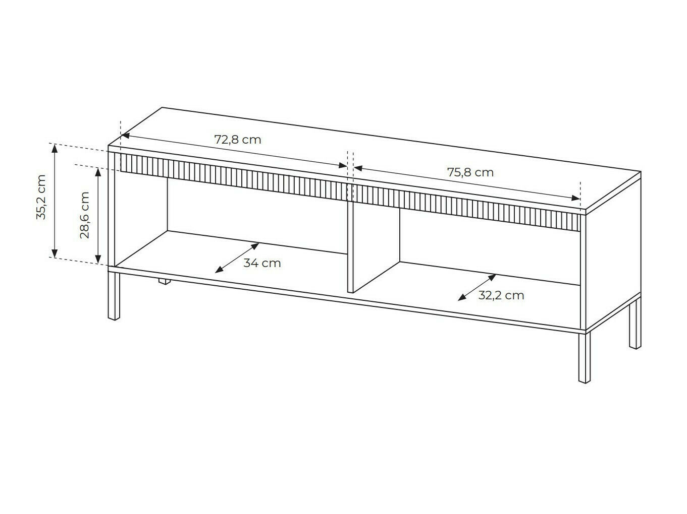 TV staliukas Romfele 103 (Juoda)