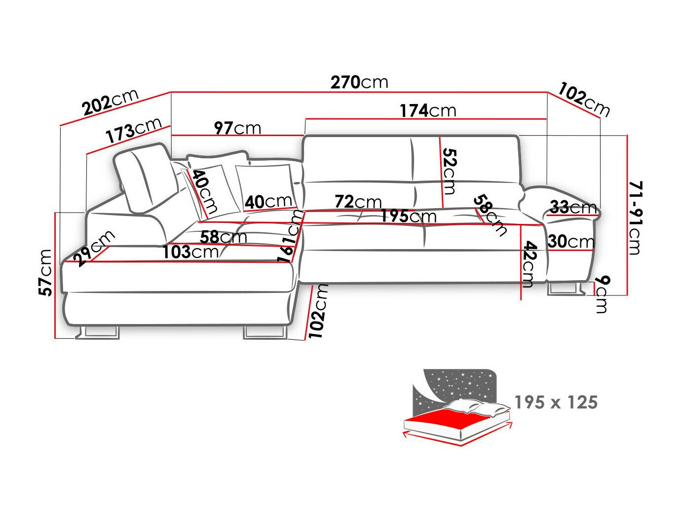 Minkštas kampas Comfivo 290 (Abriamo 03)