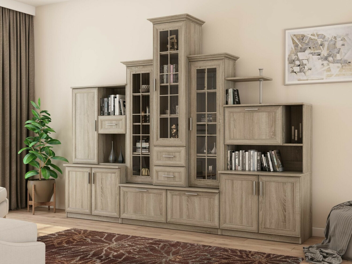 Svetainės komplektas Lexington 107 (Sonomos ąžuolas)