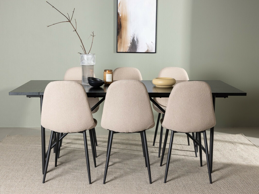 Valgomojo komplektas Dallas 3964 (Smėlinė + Juoda)