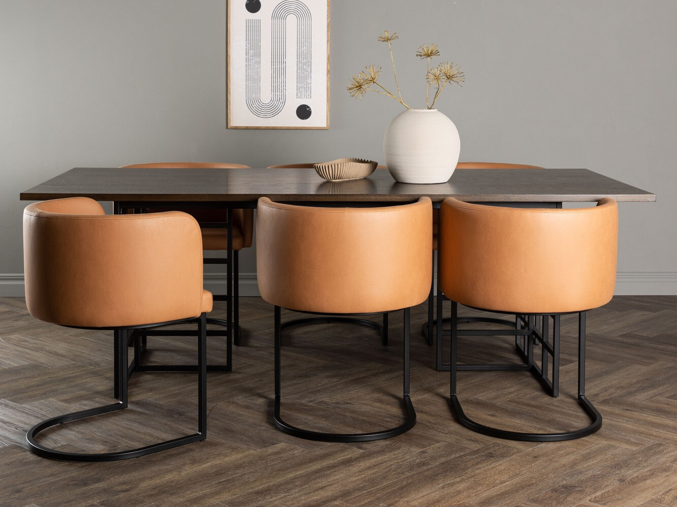 Valgomojo komplektas Dallas 4043 (Ruda + Juoda)