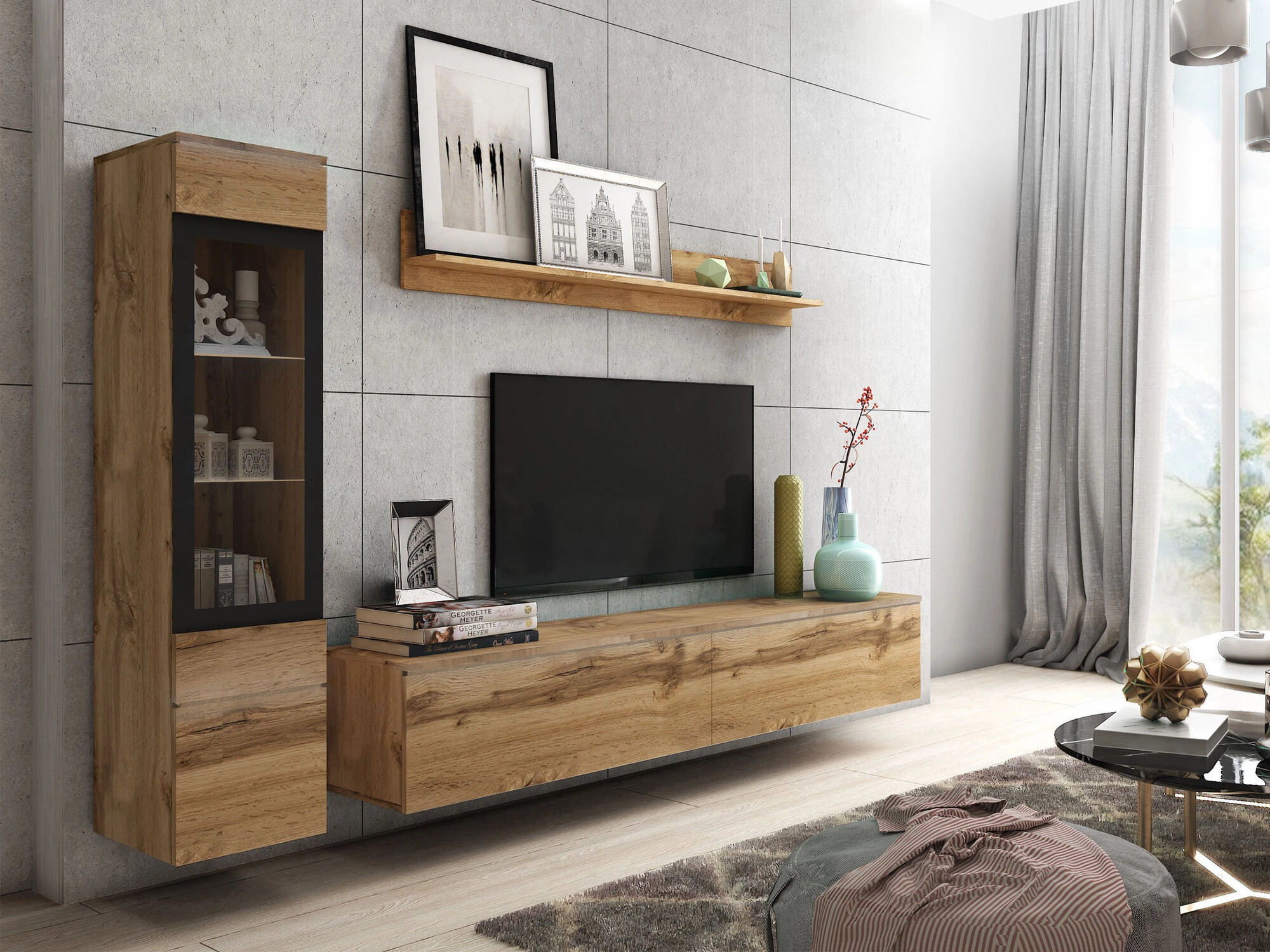 Svetainės komplektas Sarasota 125 (Votan ąžuolas)