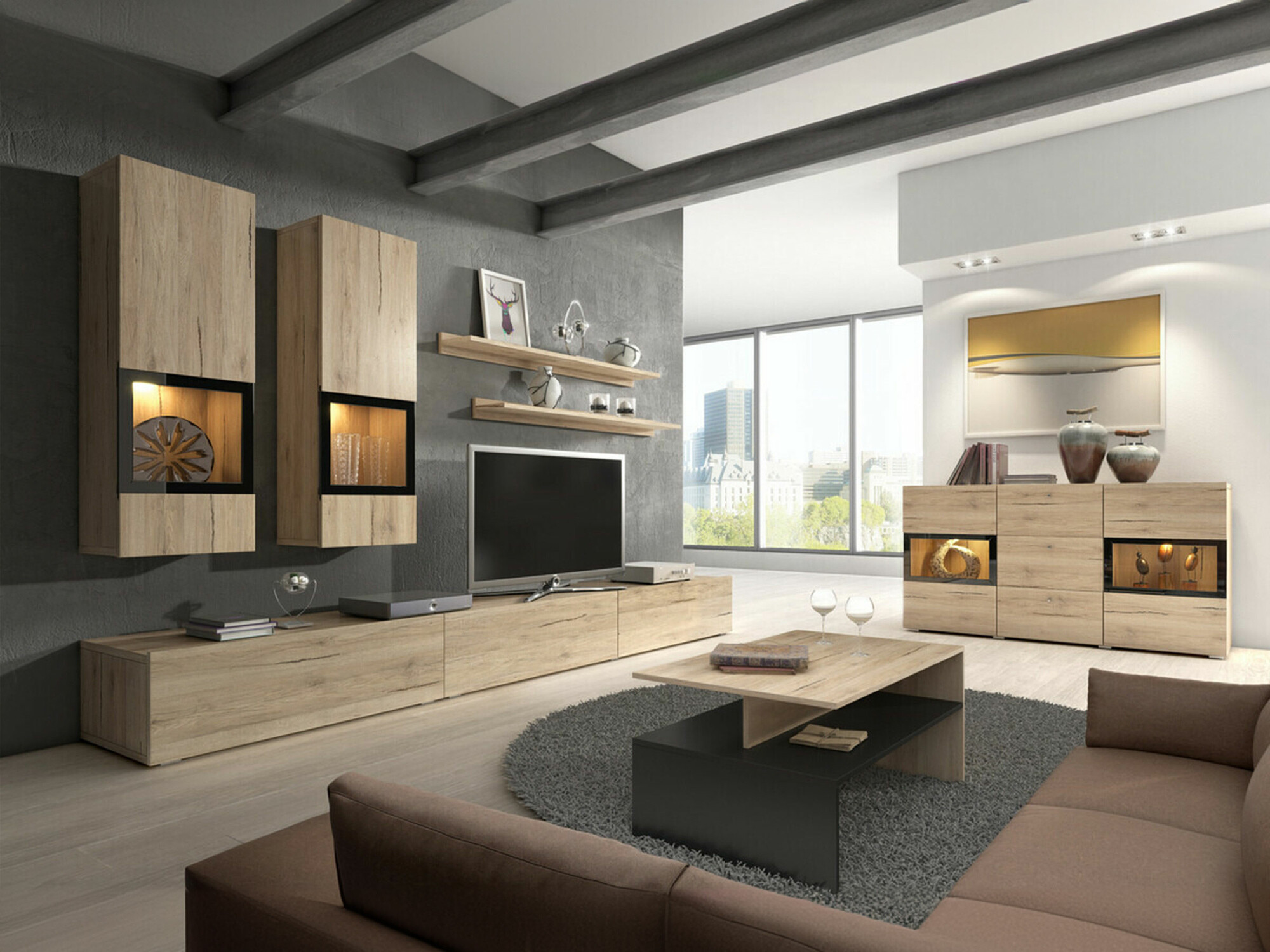 Svetainės komplektas Serodeu 104 (San Remo ąžuolas)