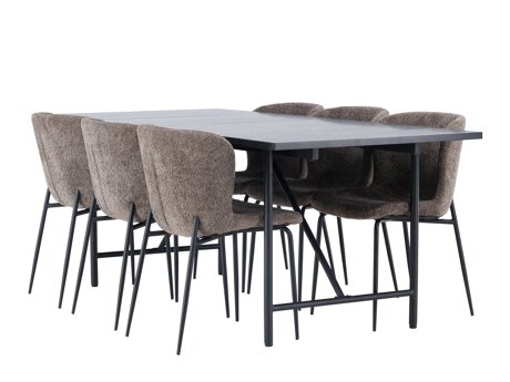 Valgomojo komplektas Dallas 4192 (Ruda + Juoda)