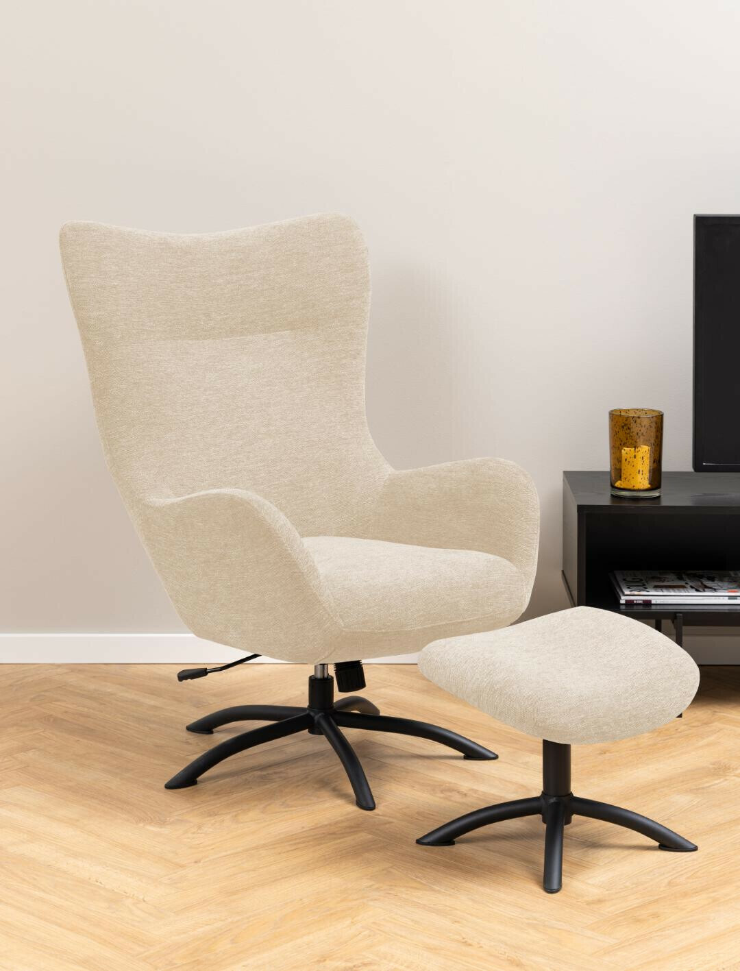 Fotelis Norsica 490 (Juoda + Kreminė)