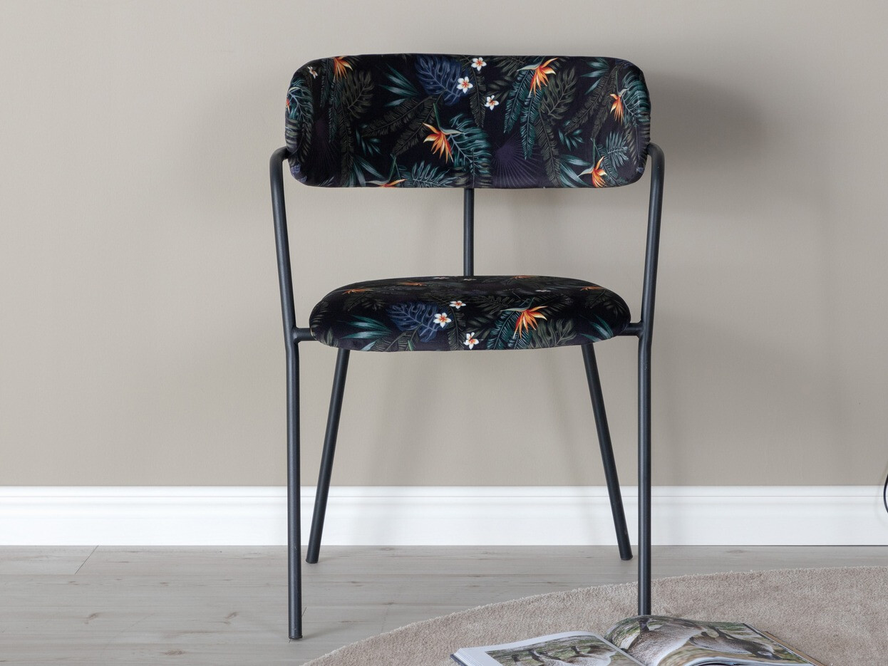 Kėdė Dallas 108 (Gėlių raštas + Juoda)