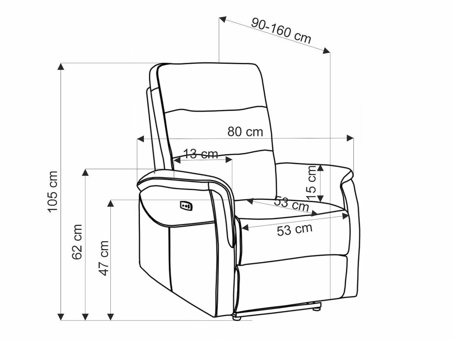 Fotelis reglaineris Houston 1782 (Pilka)