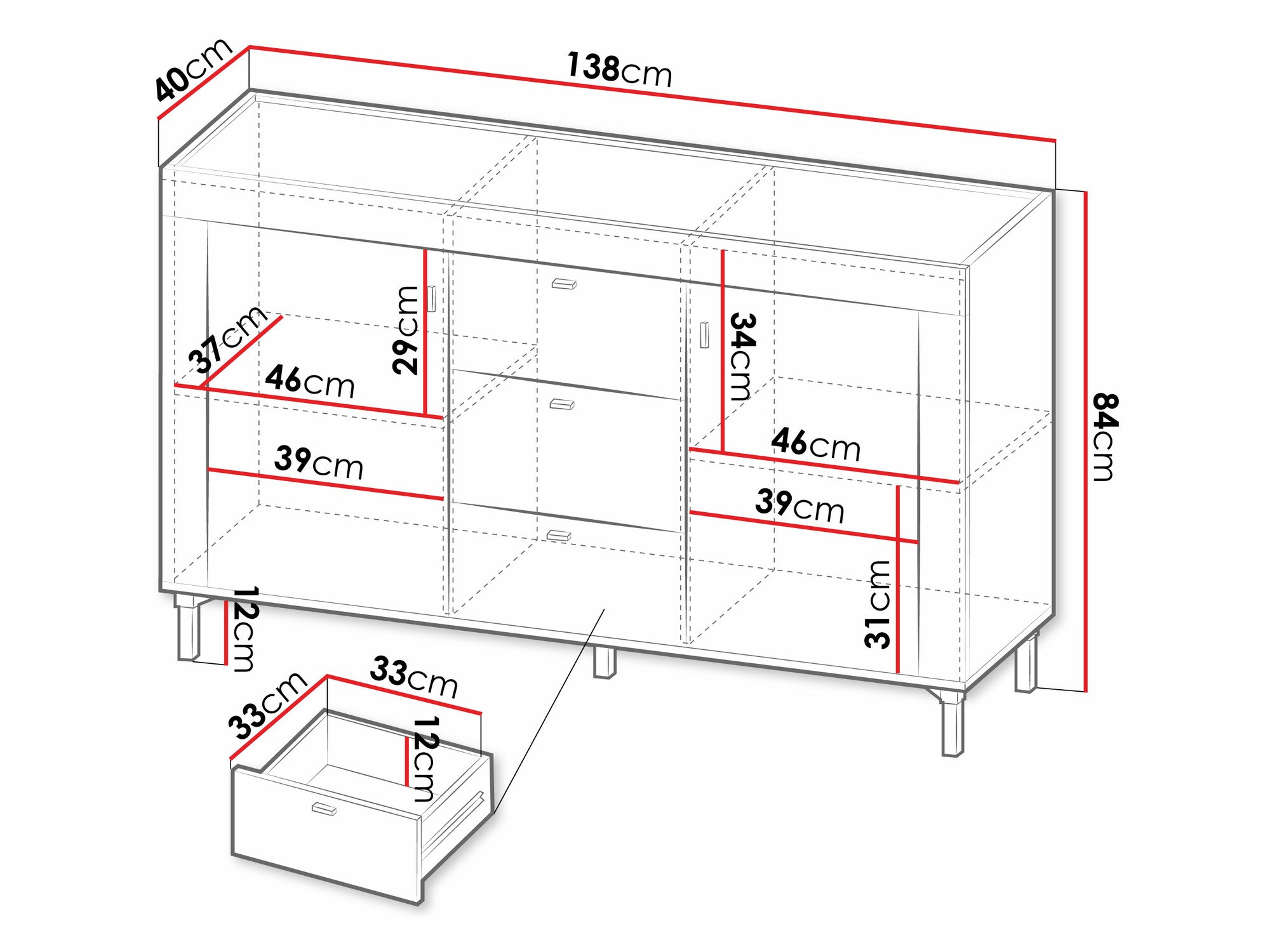 Komoda Mormavu 103 (Matinė balta)