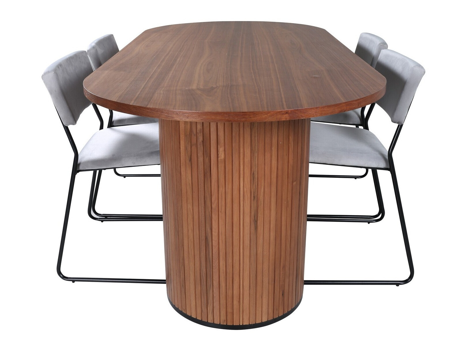 Valgomojo komplektas Dallas 2741 (Šviesi pilka + Juoda)