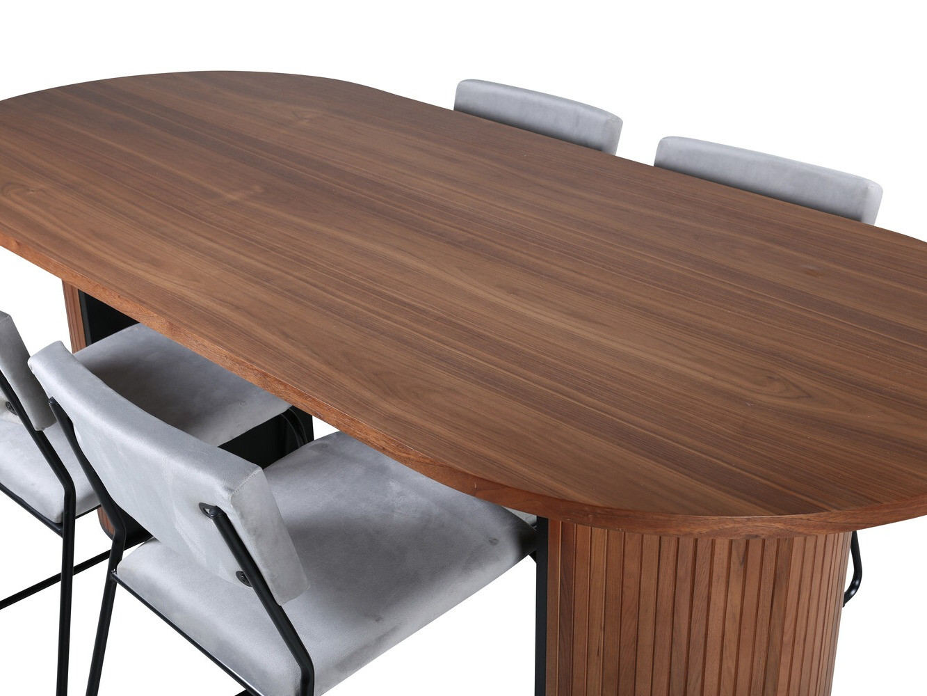 Valgomojo komplektas Dallas 2741 (Šviesi pilka + Juoda)