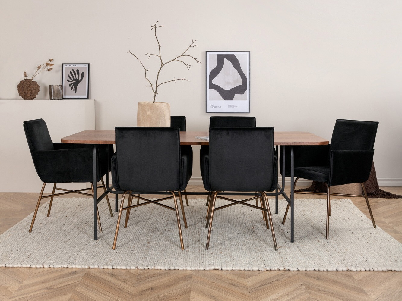 Valgomojo komplektas Dallas 2787 (Juoda + Varis)