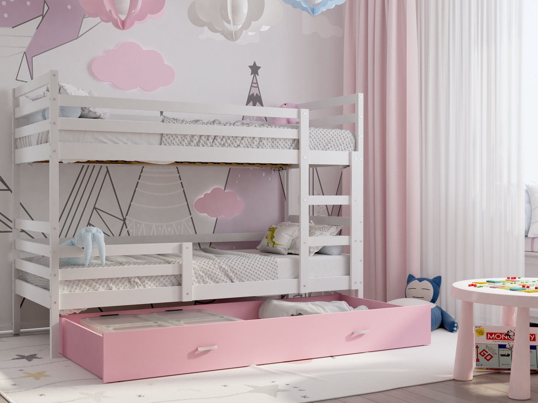 Dviaukštė lova Aurora 108 (Balta)