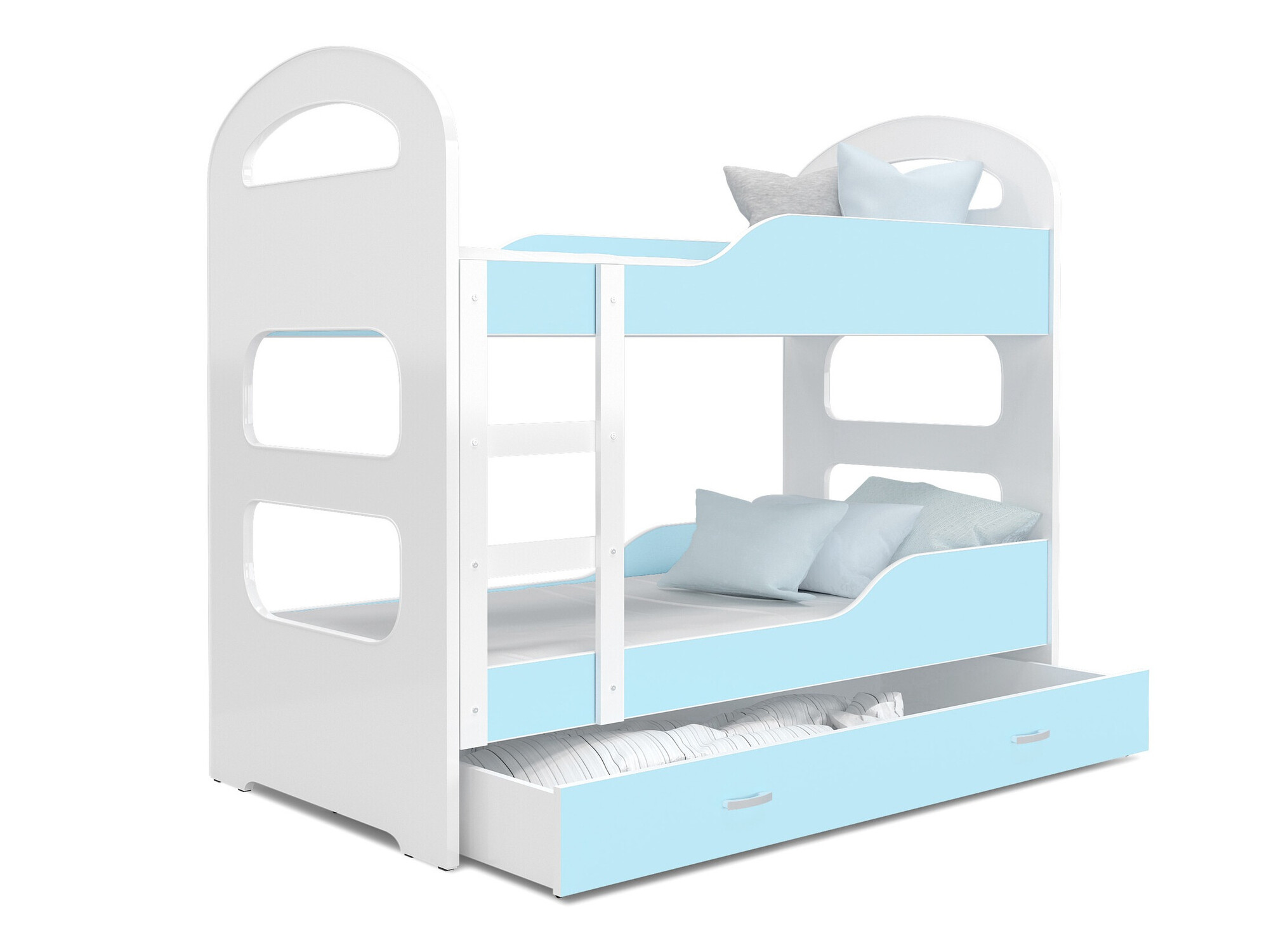 Dviaukštė lova Aurora 114 (Mėlyna)