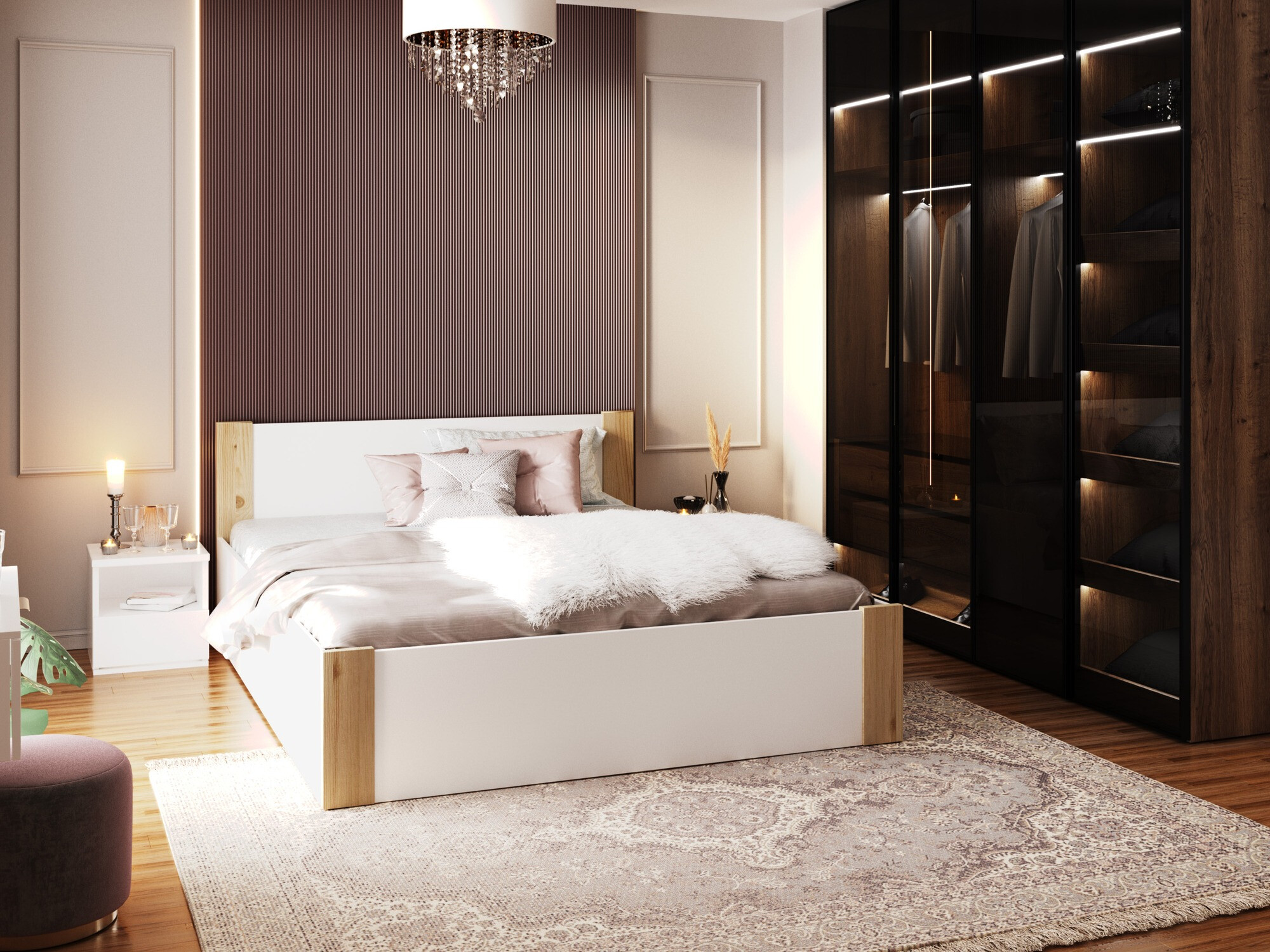 Lova Aurora 155 (Balta + Pušis)