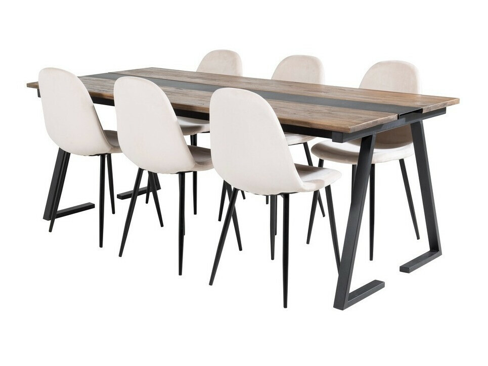 Valgomojo komplektas Dallas 1949 (Juoda + Smėlinė)