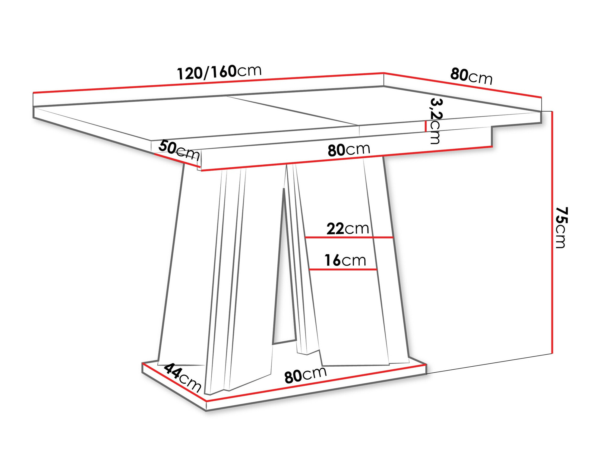 Stalas Goodyear 129 (Baltas marmuras)